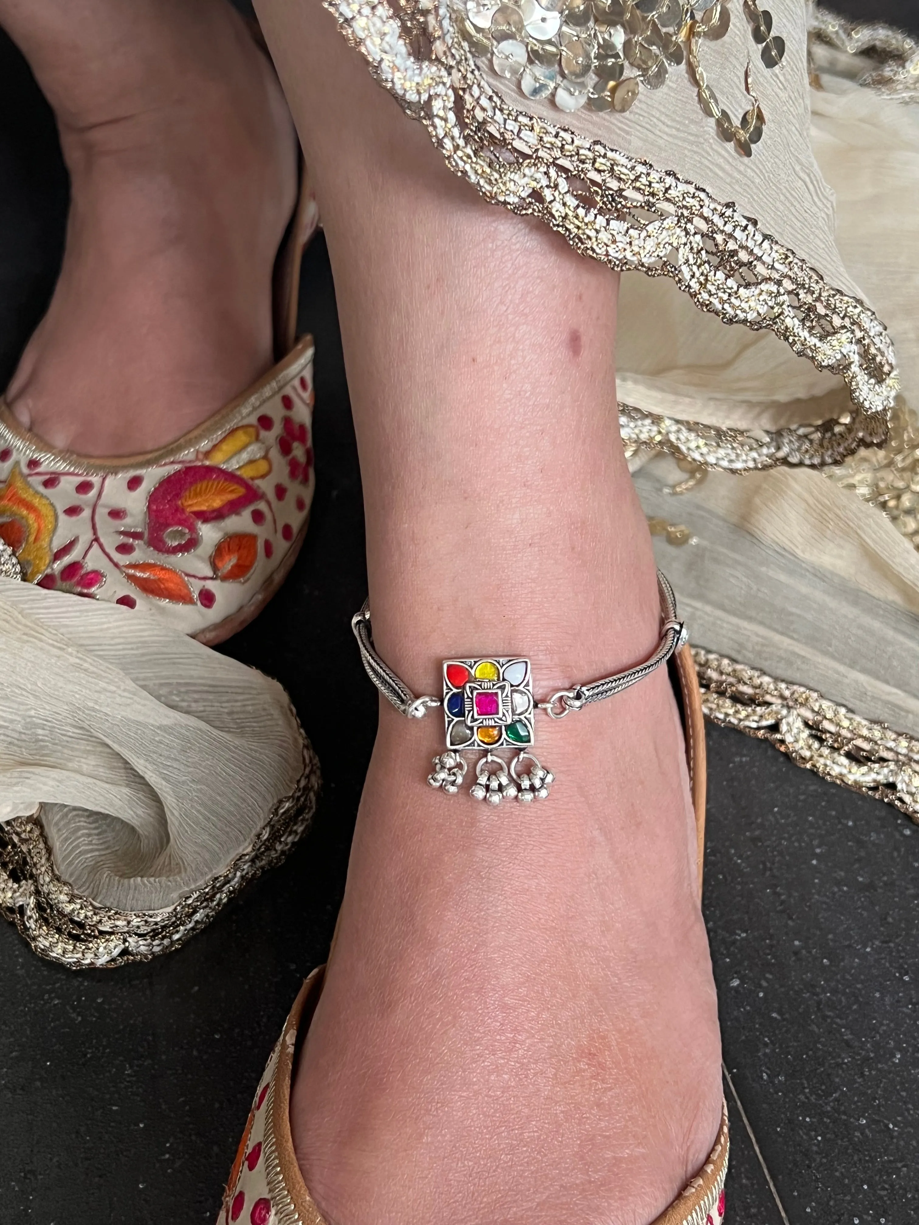 Pure 925 Silver Anklets- Set of 2