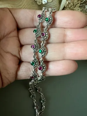 Pure 925 Silver Anklets- Set of 2