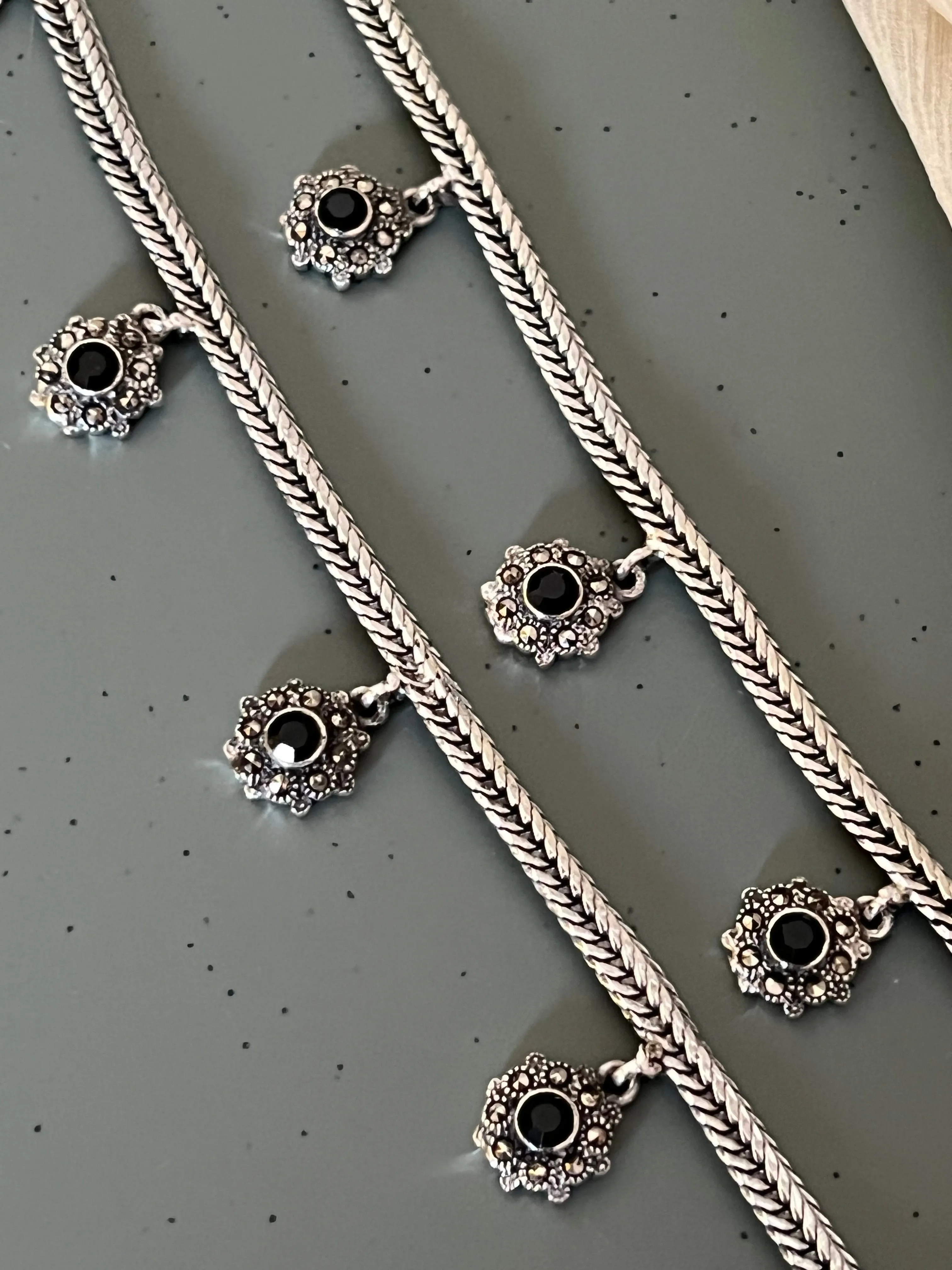 Pure 925 Silver Anklets- Set of 2