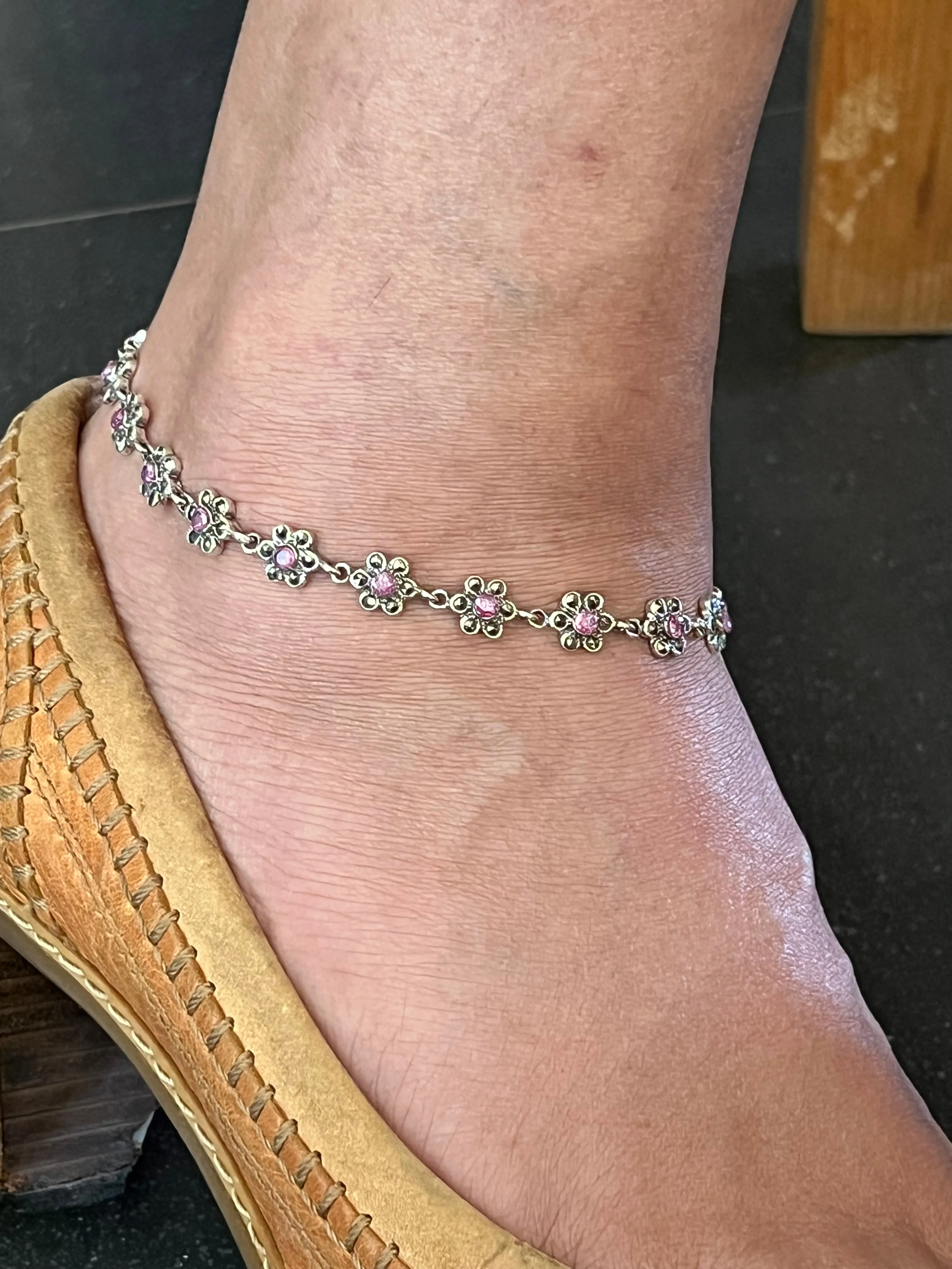 Pure 925 Silver Anklets- Set of 2