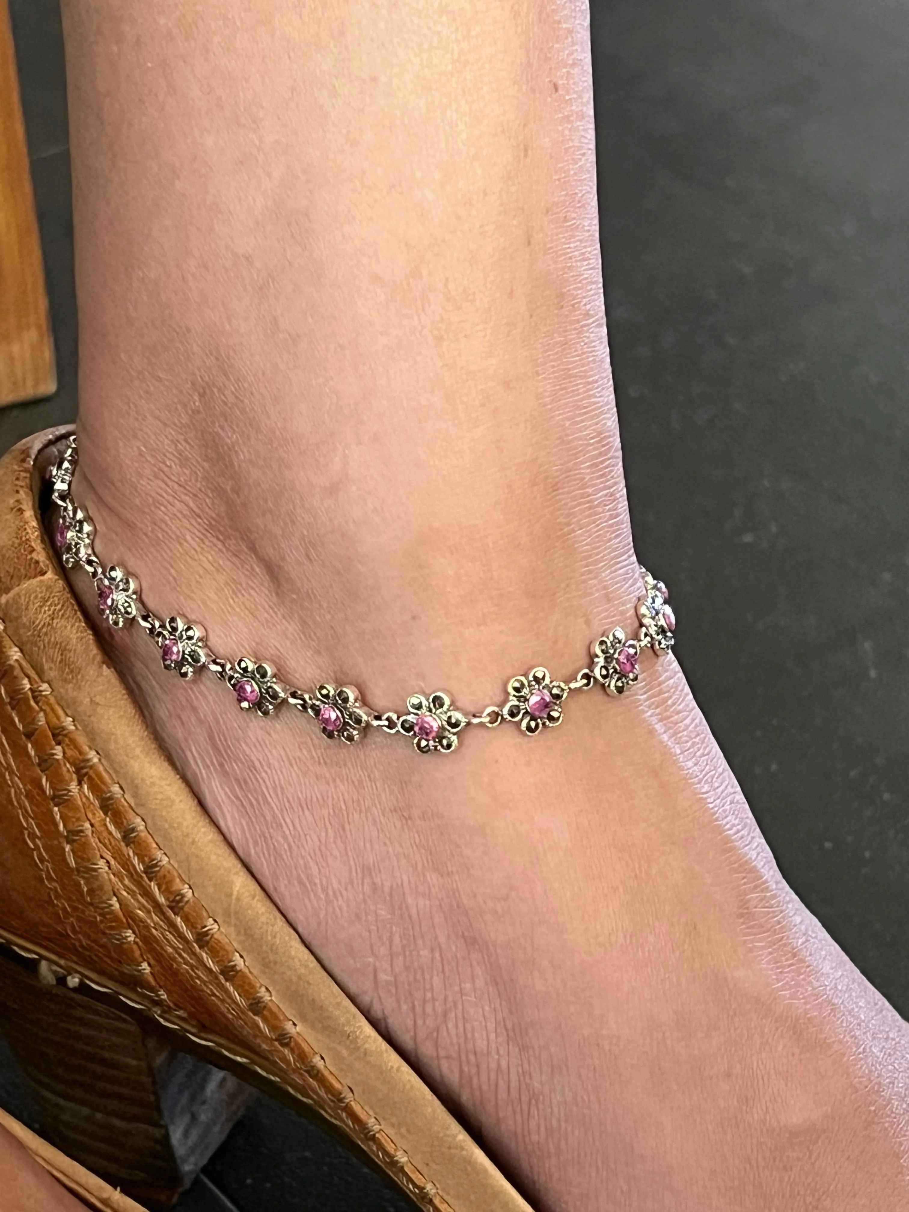 Pure 925 Silver Anklets- Set of 2
