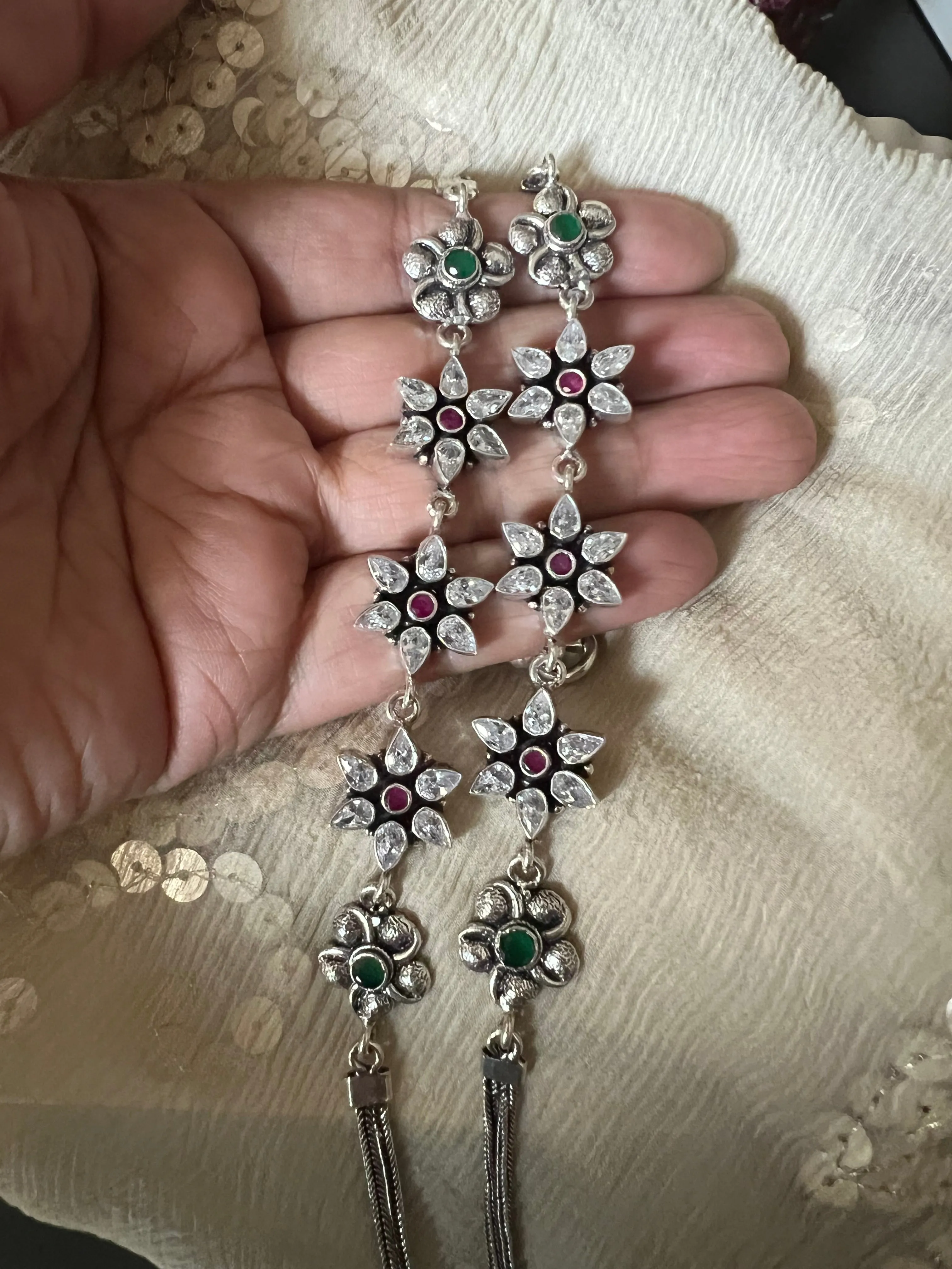 Pure 925 Silver Anklets- Set of 2