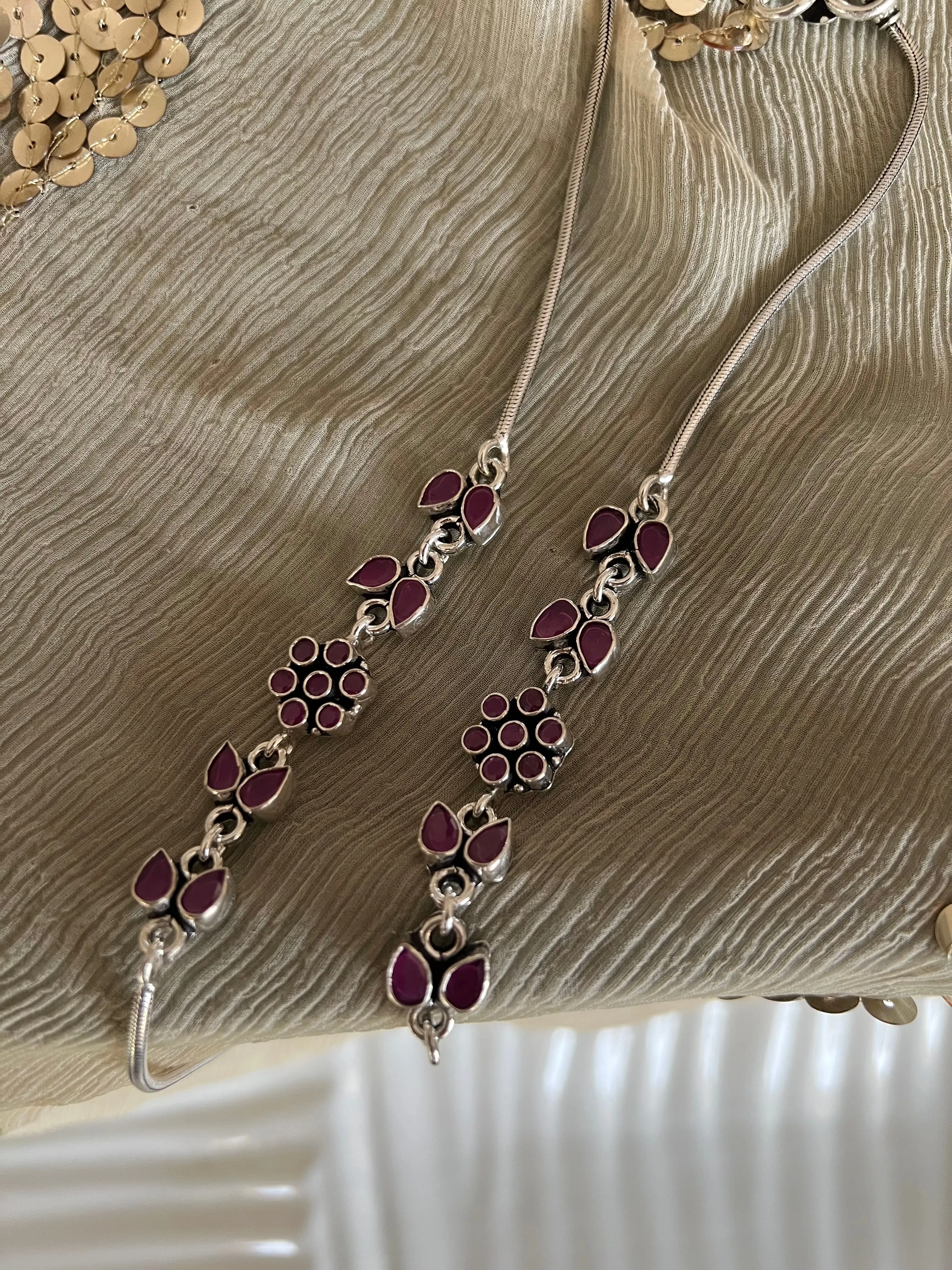 Pure 925 Silver Anklets- Set of 2