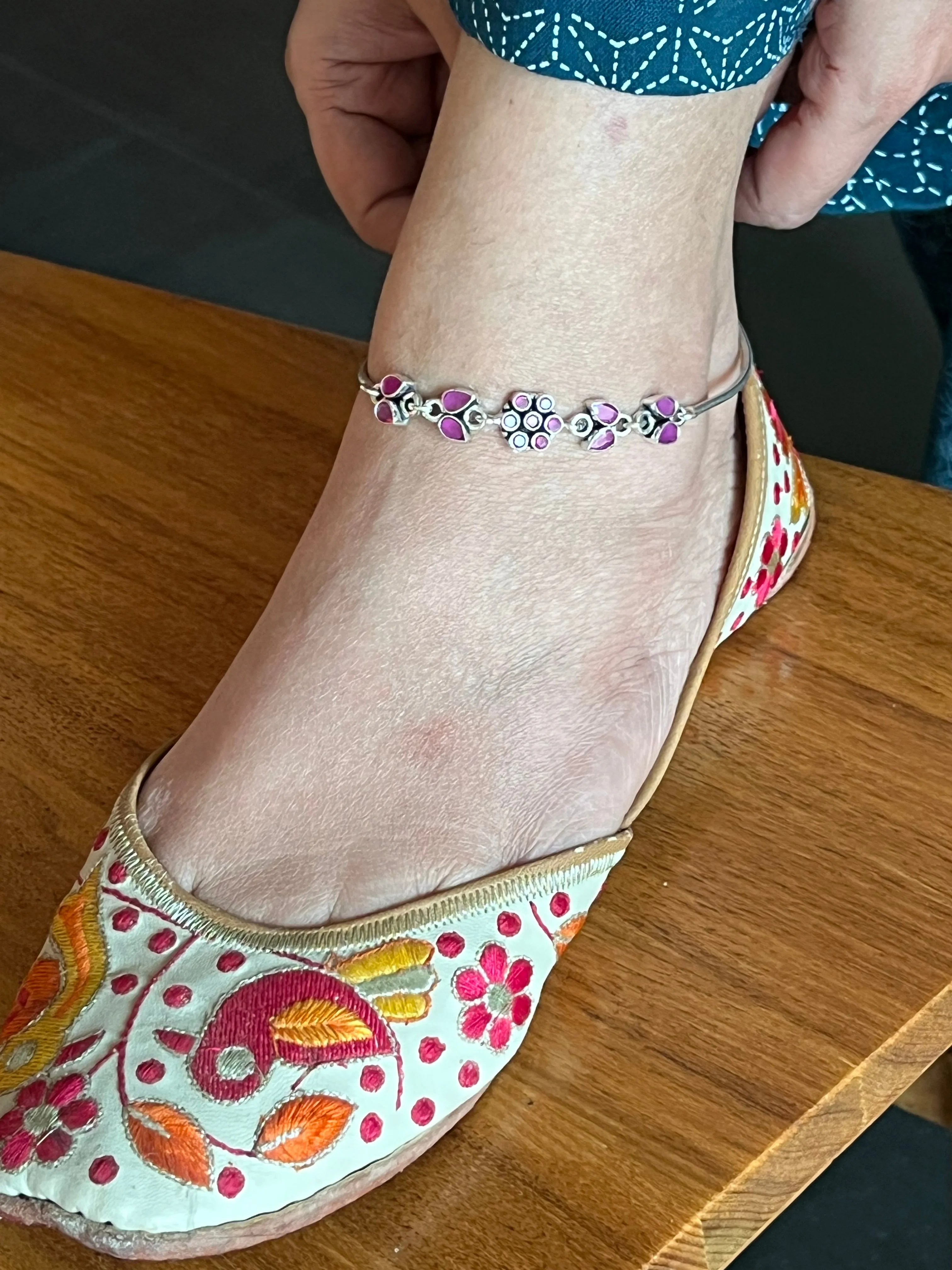 Pure 925 Silver Anklets- Set of 2