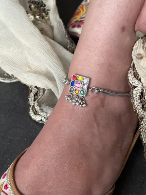 Pure 925 Silver Anklets- Set of 2