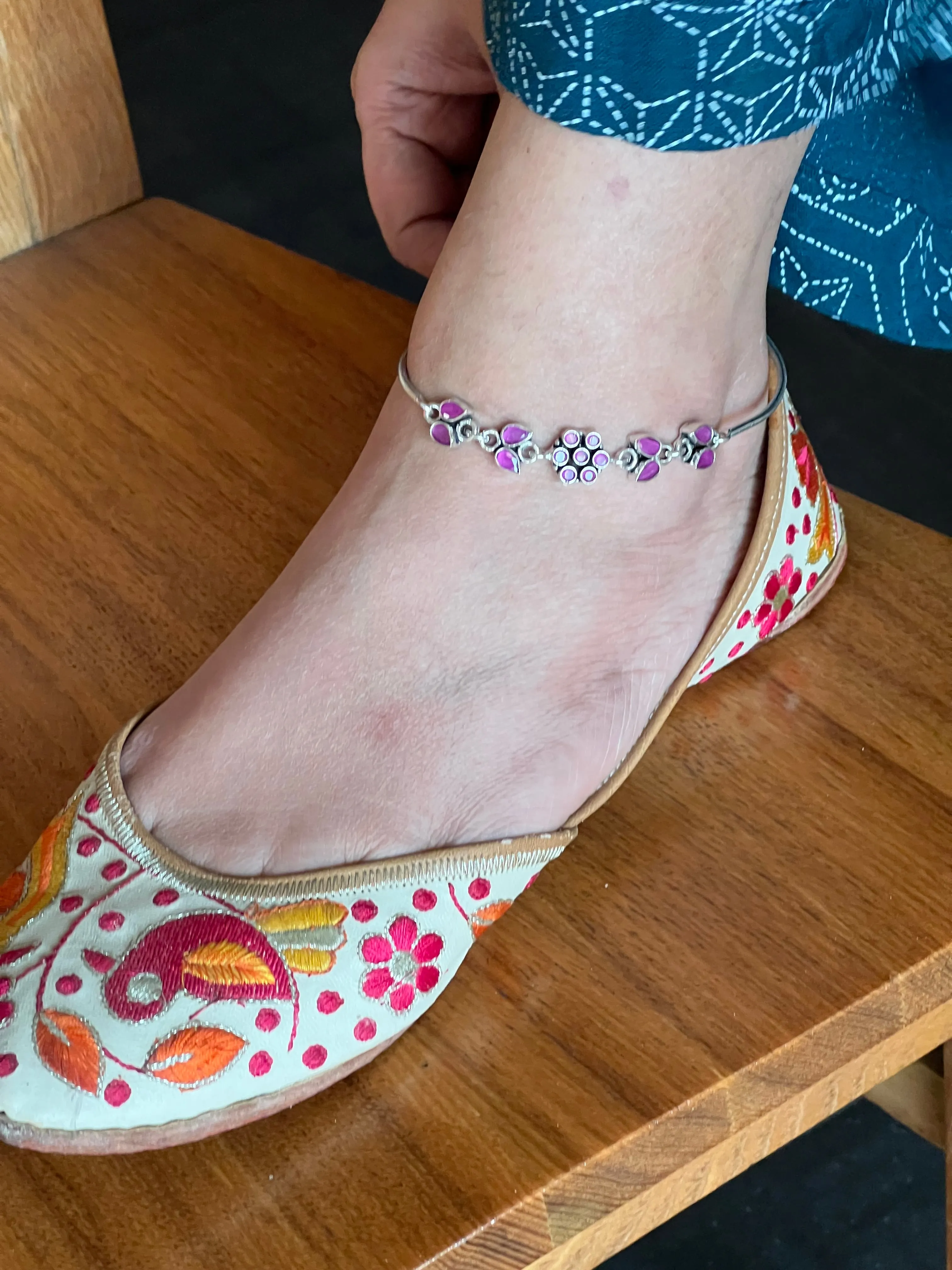 Pure 925 Silver Anklets- Set of 2