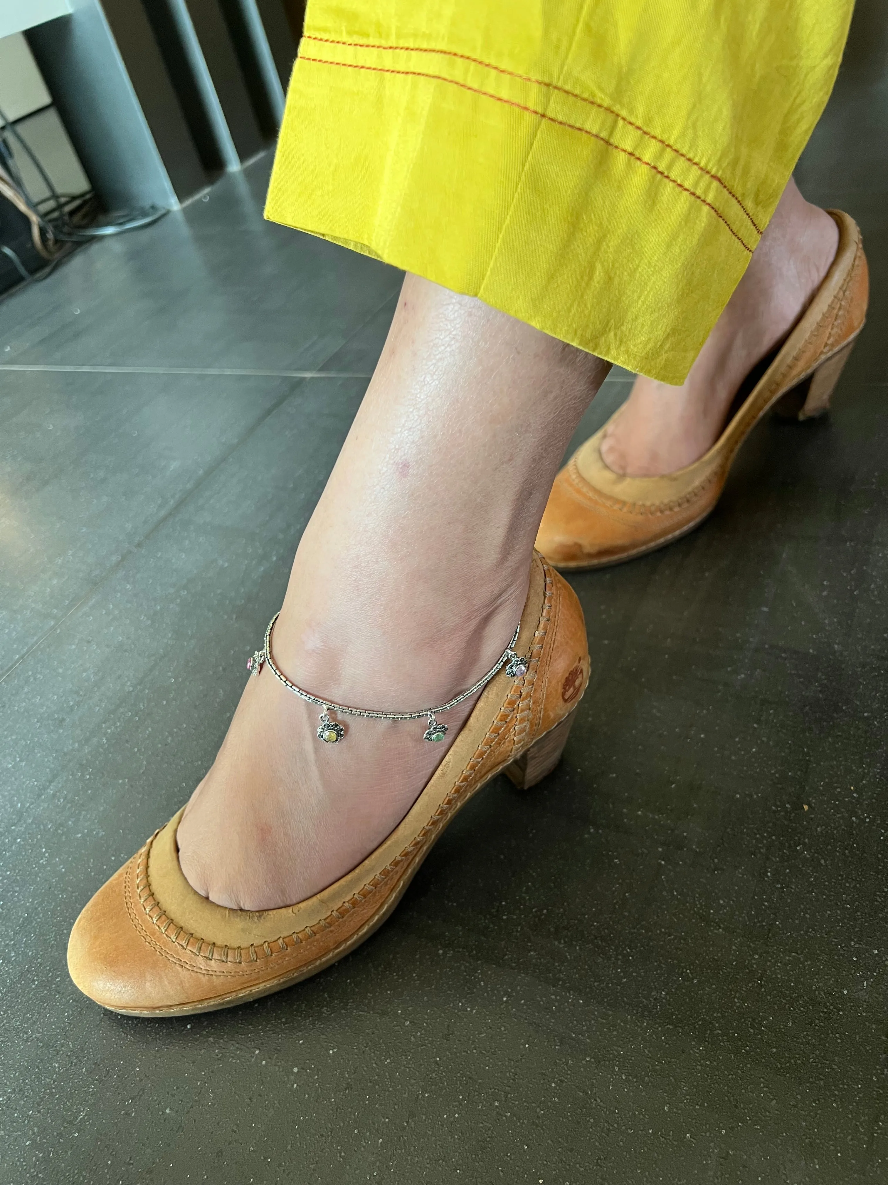Pure 925 Silver Anklets- Set of 2