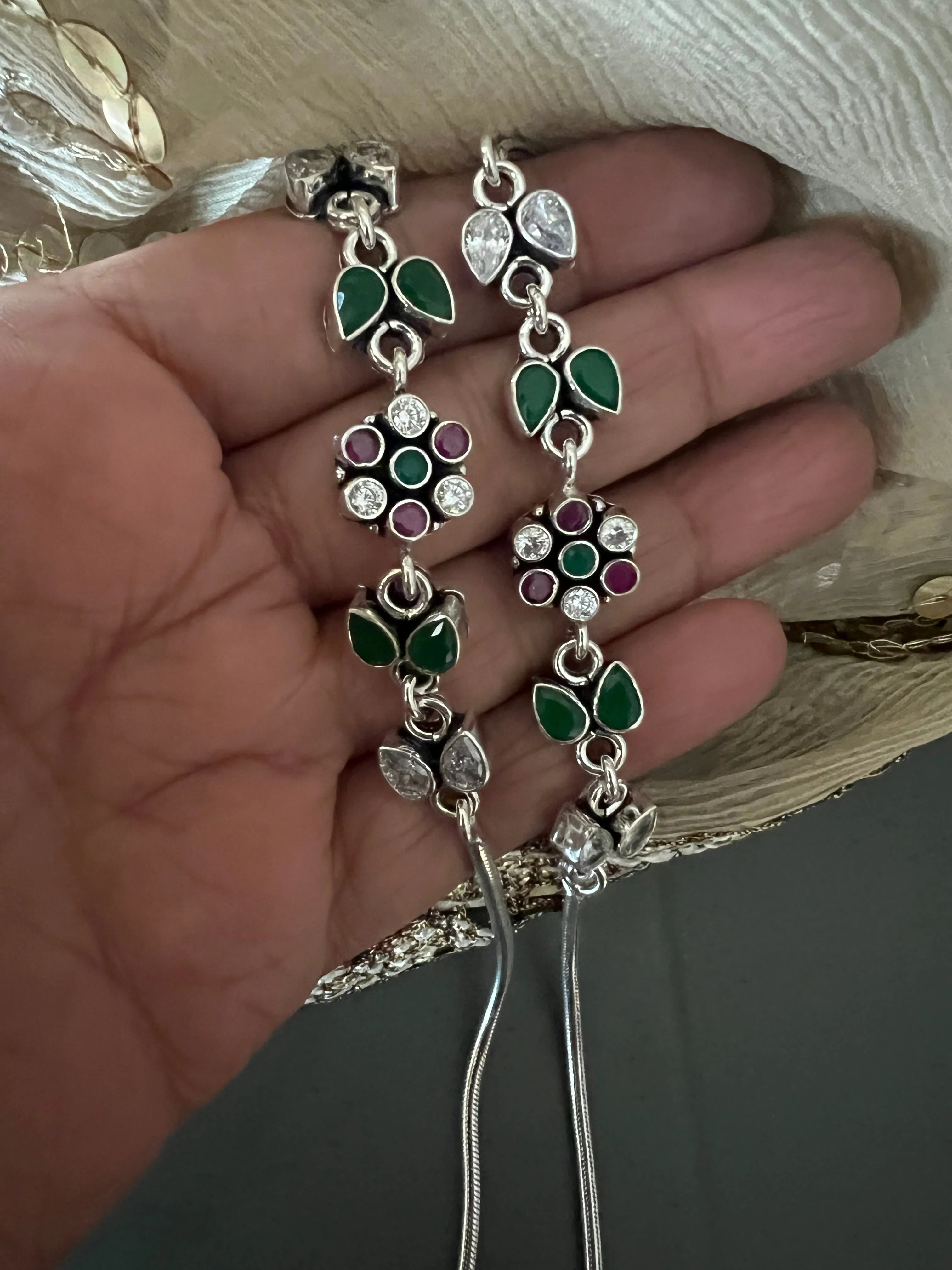 Pure 925 Silver Anklets- Set of 2