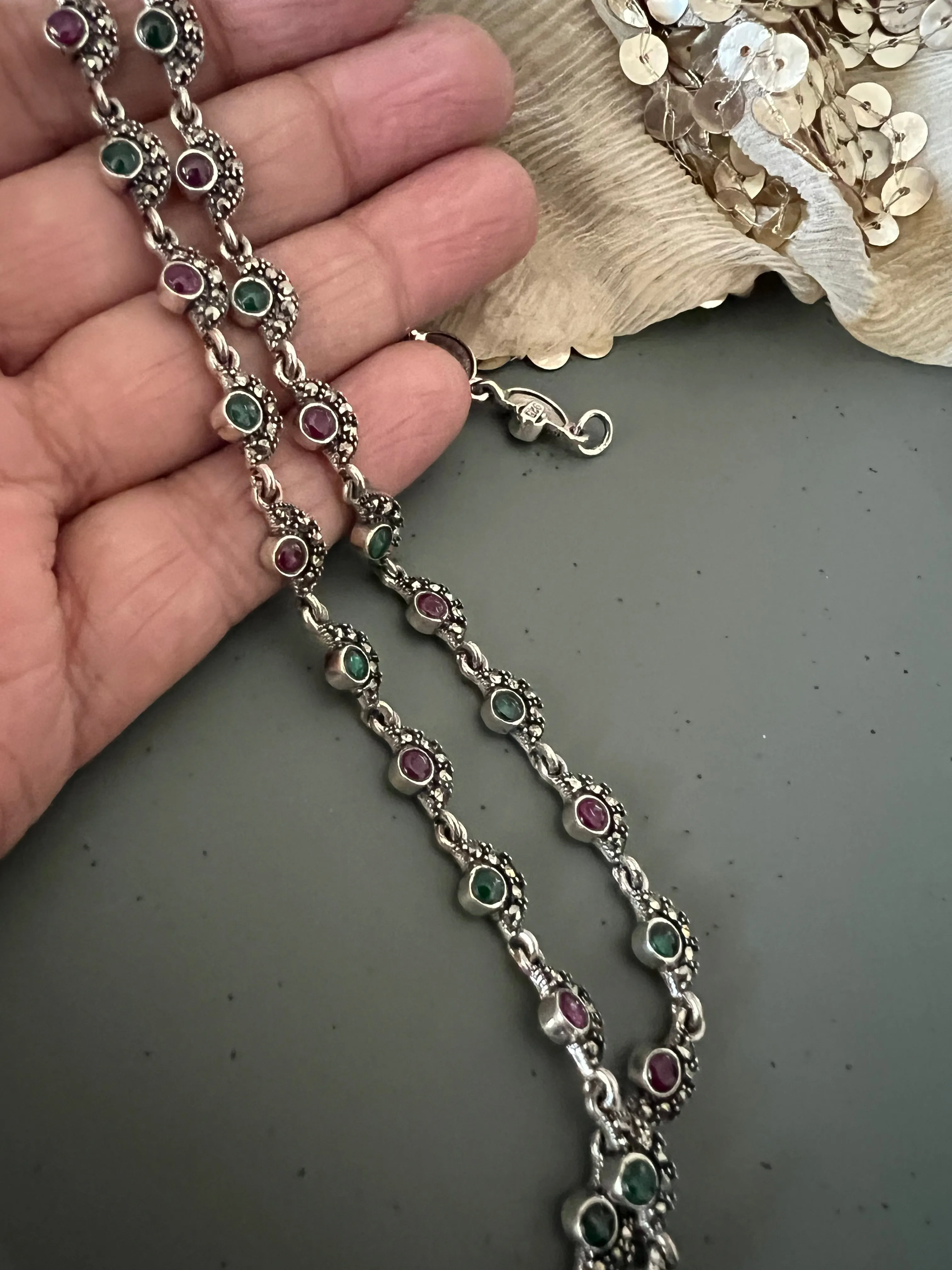 Pure 925 Silver Anklets- Set of 2