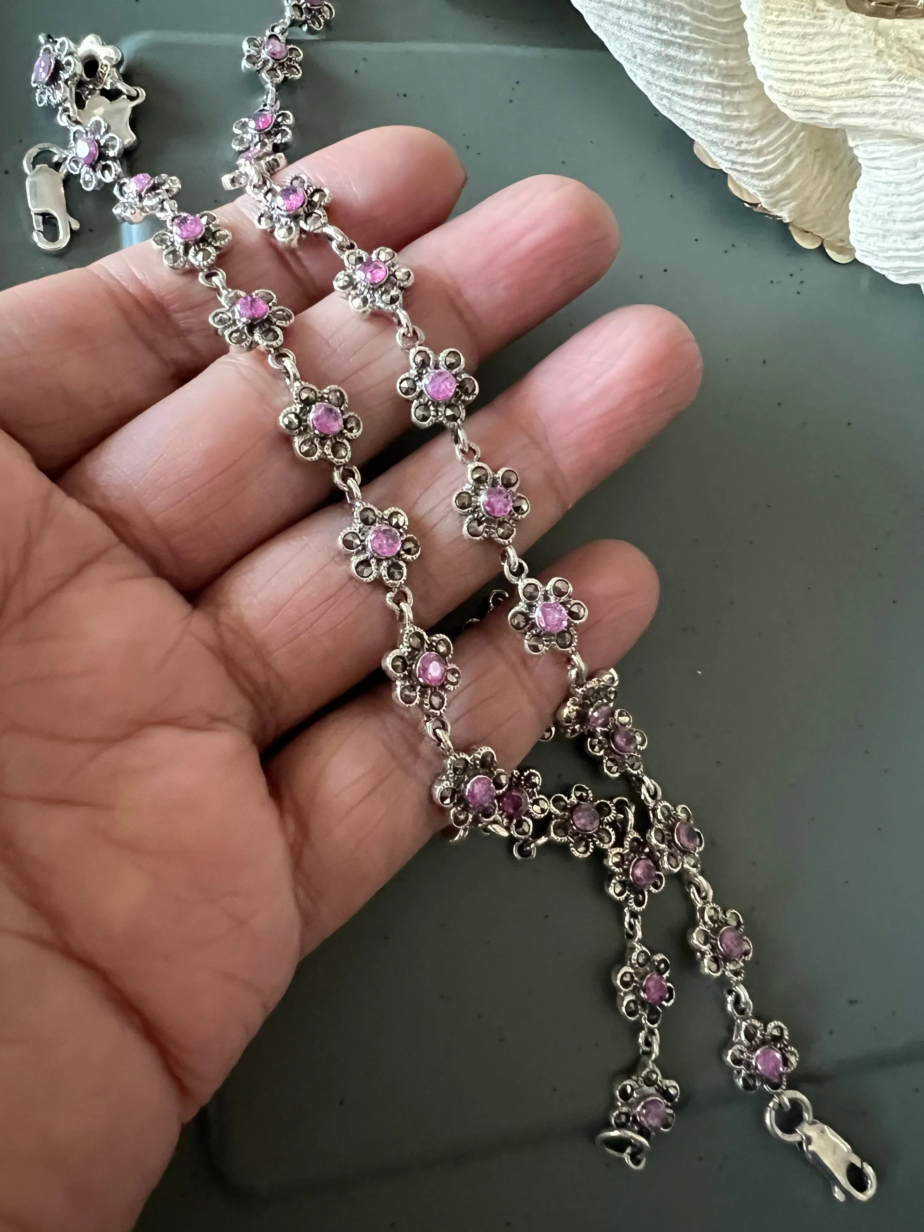 Pure 925 Silver Anklets- Set of 2