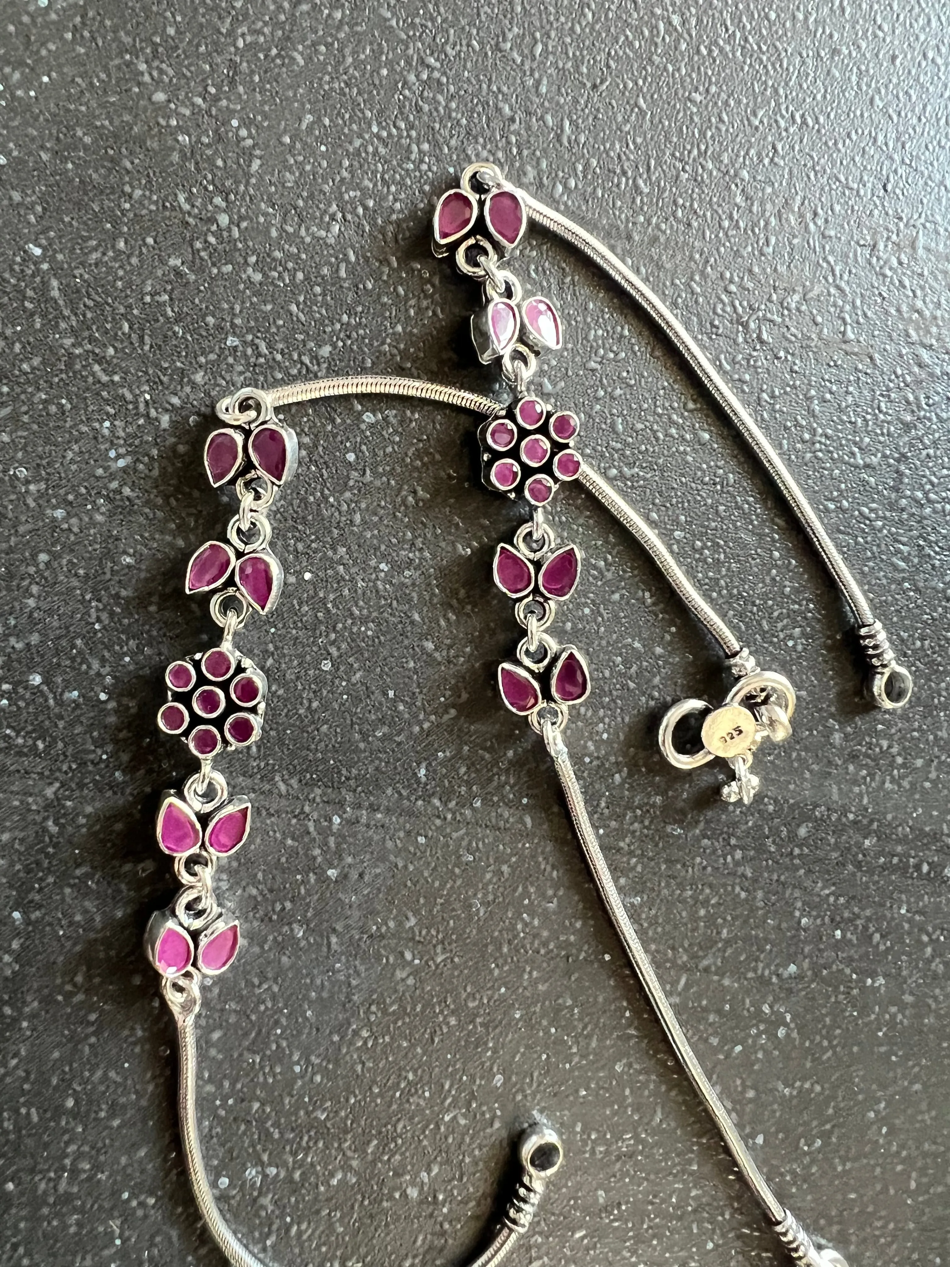 Pure 925 Silver Anklets- Set of 2