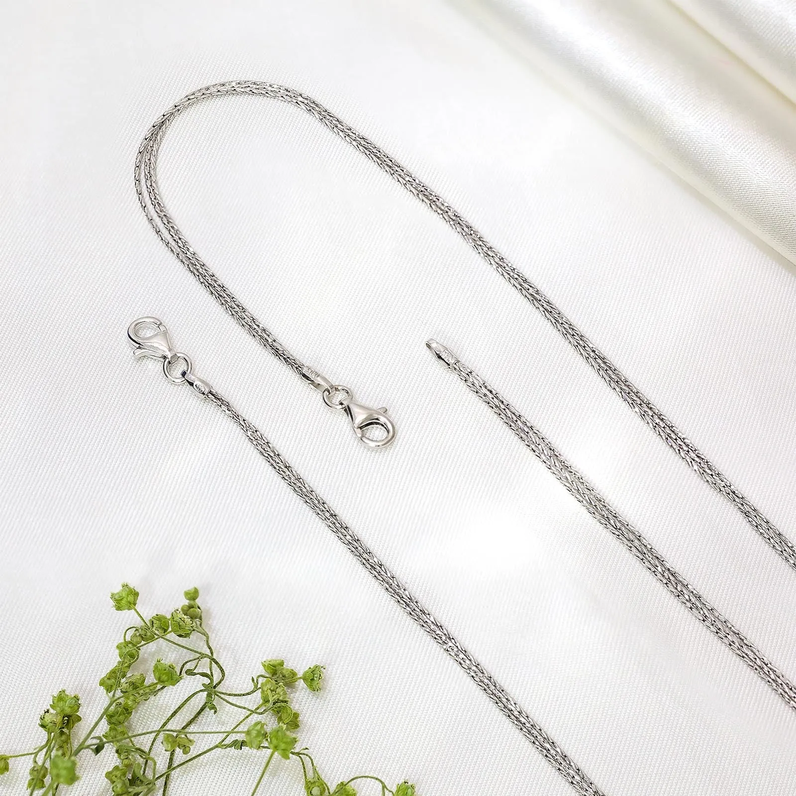 Pure Silver Anklets - Double Layer Box Chain Anklets