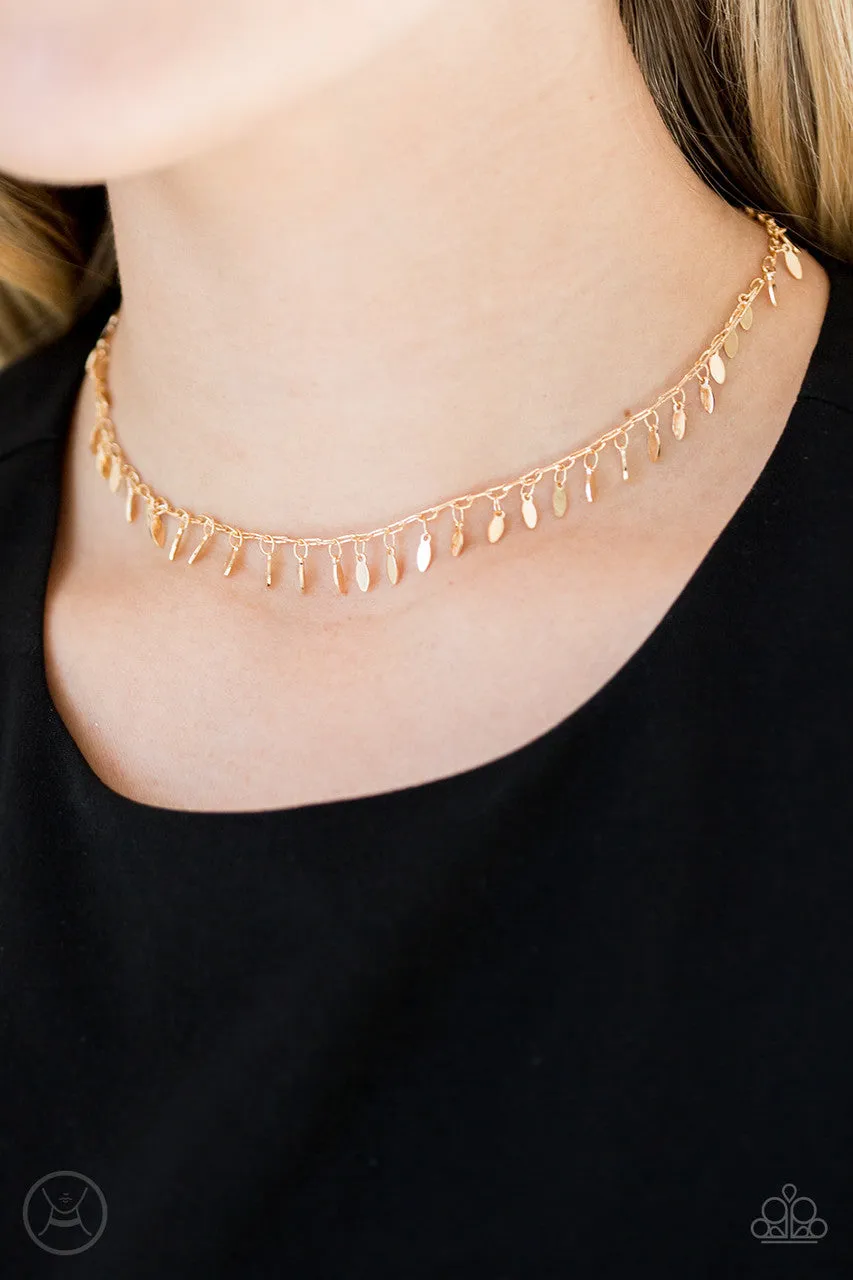 PURR-fect Ten Gold Paparazzi Choker Necklace