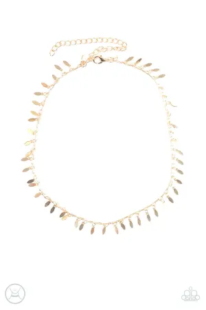 PURR-fect Ten Gold Paparazzi Choker Necklace