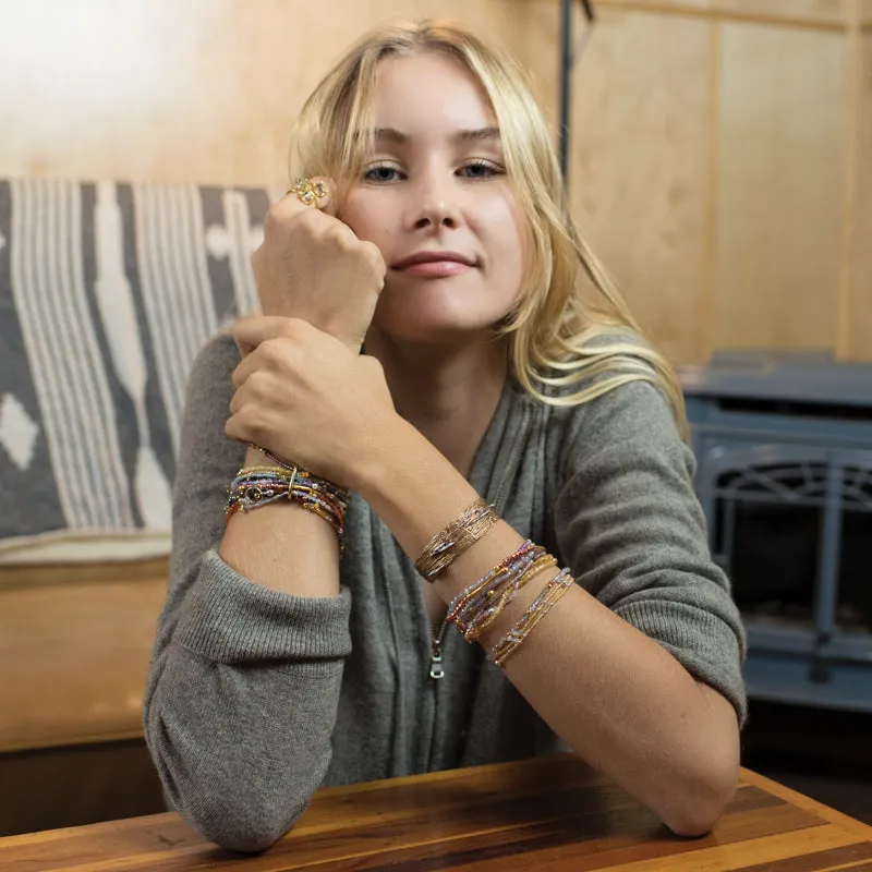 Pyrite's Booty Bracelet in Black Spinel and Pink Tourmaline