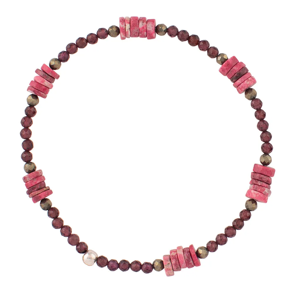 Pyrite's Booty Bracelet in Garnet & Rosalite