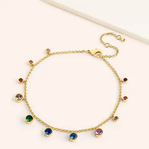 "Sweet Celebration" 5CTW Bezel Set Station Anklet