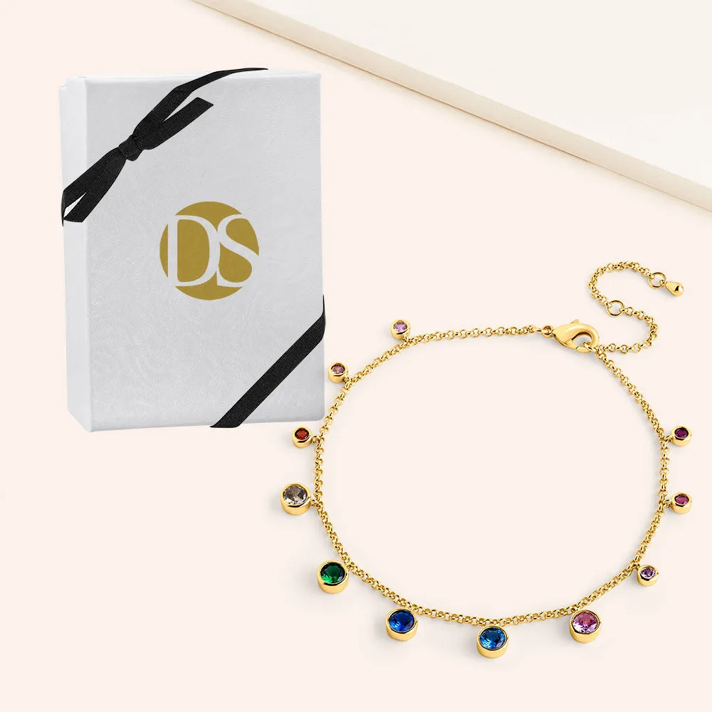 "Sweet Celebration" 5CTW Bezel Set Station Anklet