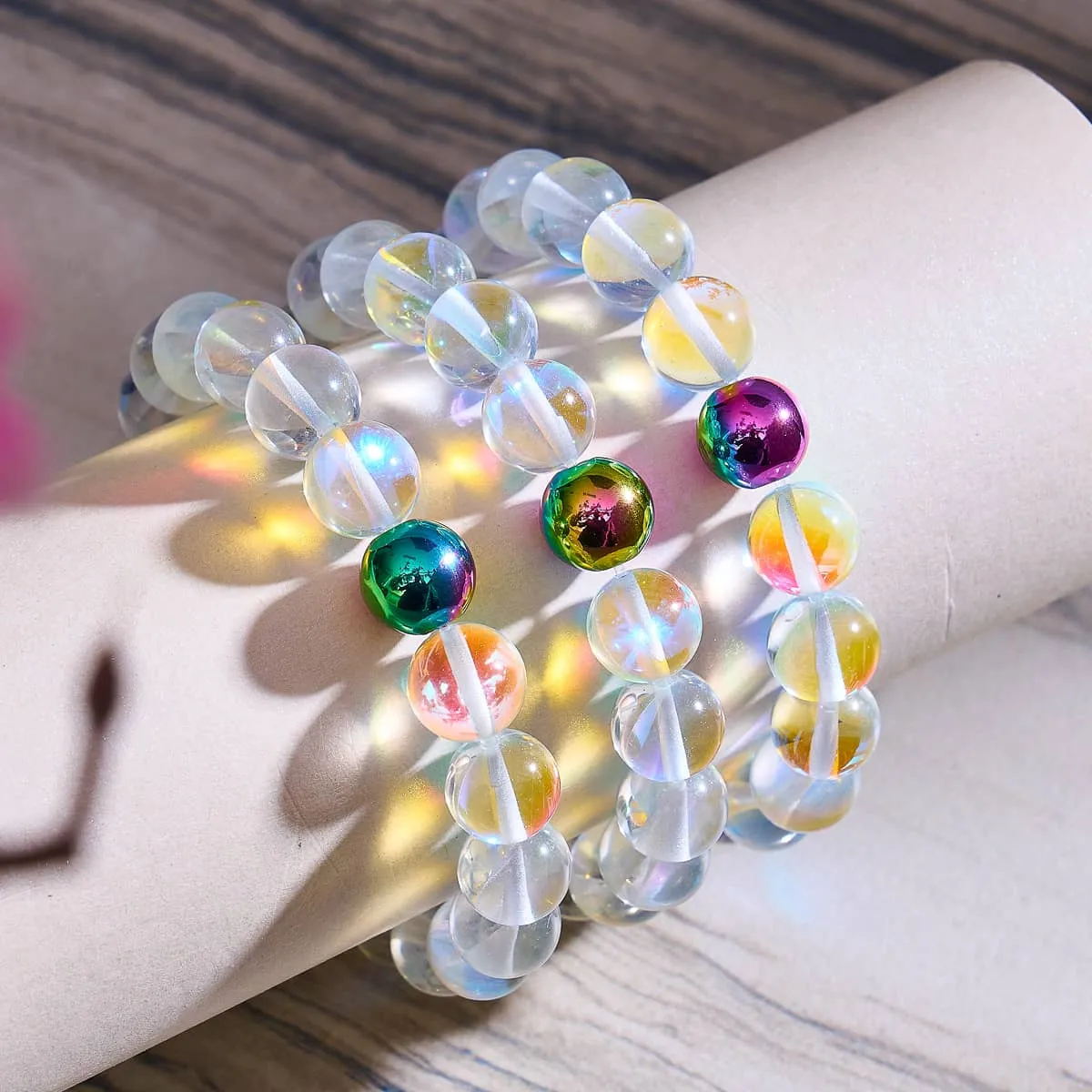 Rainbow Supernova | Unicorn Silver | Galaxy Glass Statement Bracelet