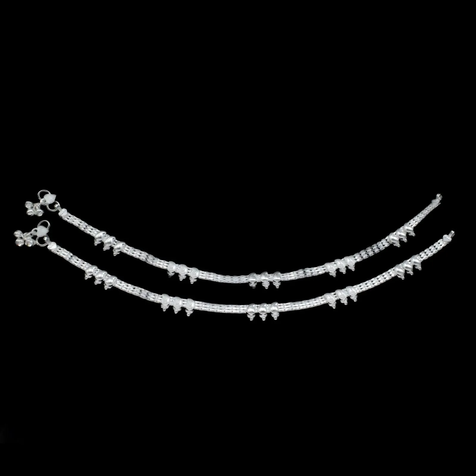Real Sterling Silver Indian Anklet Ankle Bracelet 10.3"