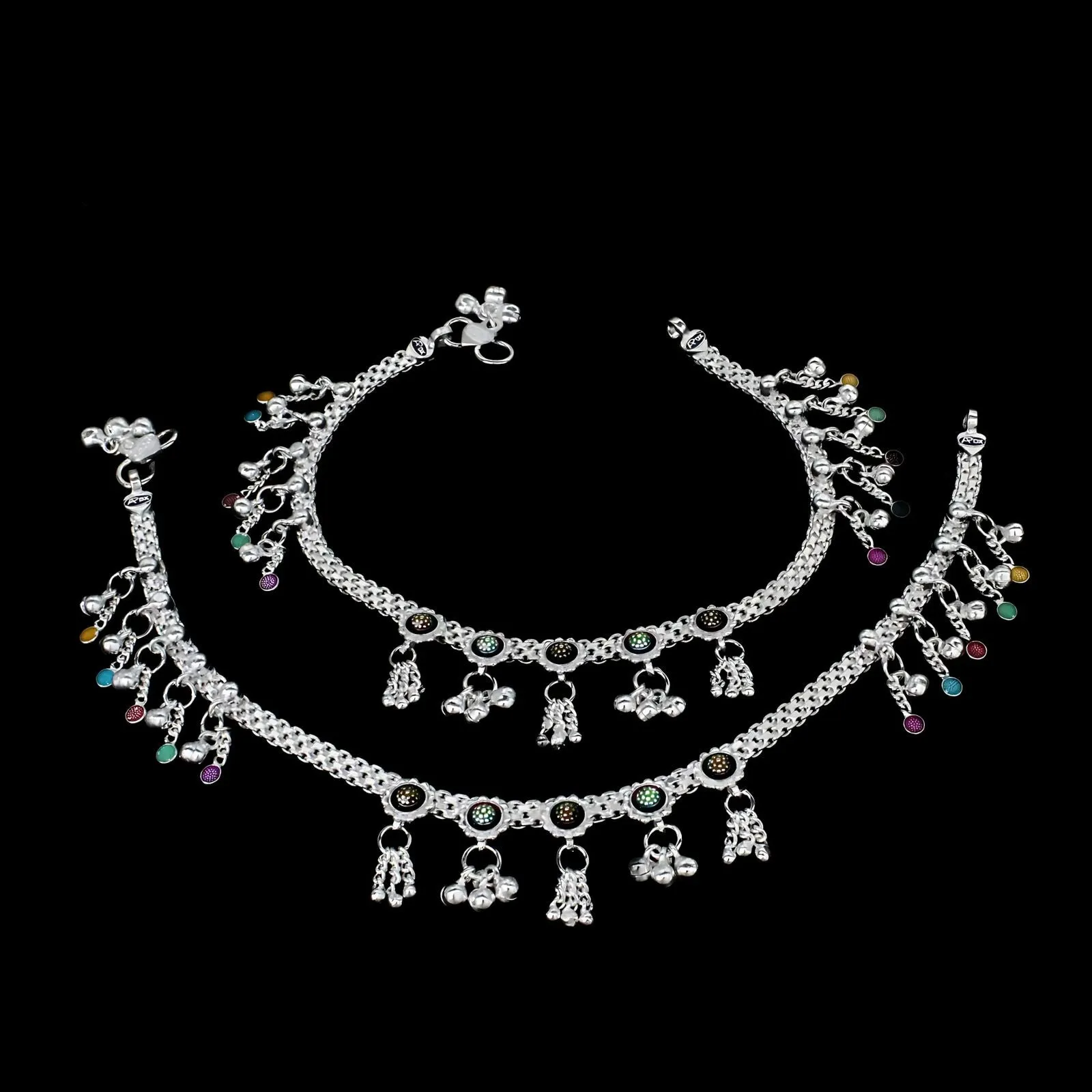Real Sterling Silver Indian women brides collection Anklet Ankle Bracelet 10.3"