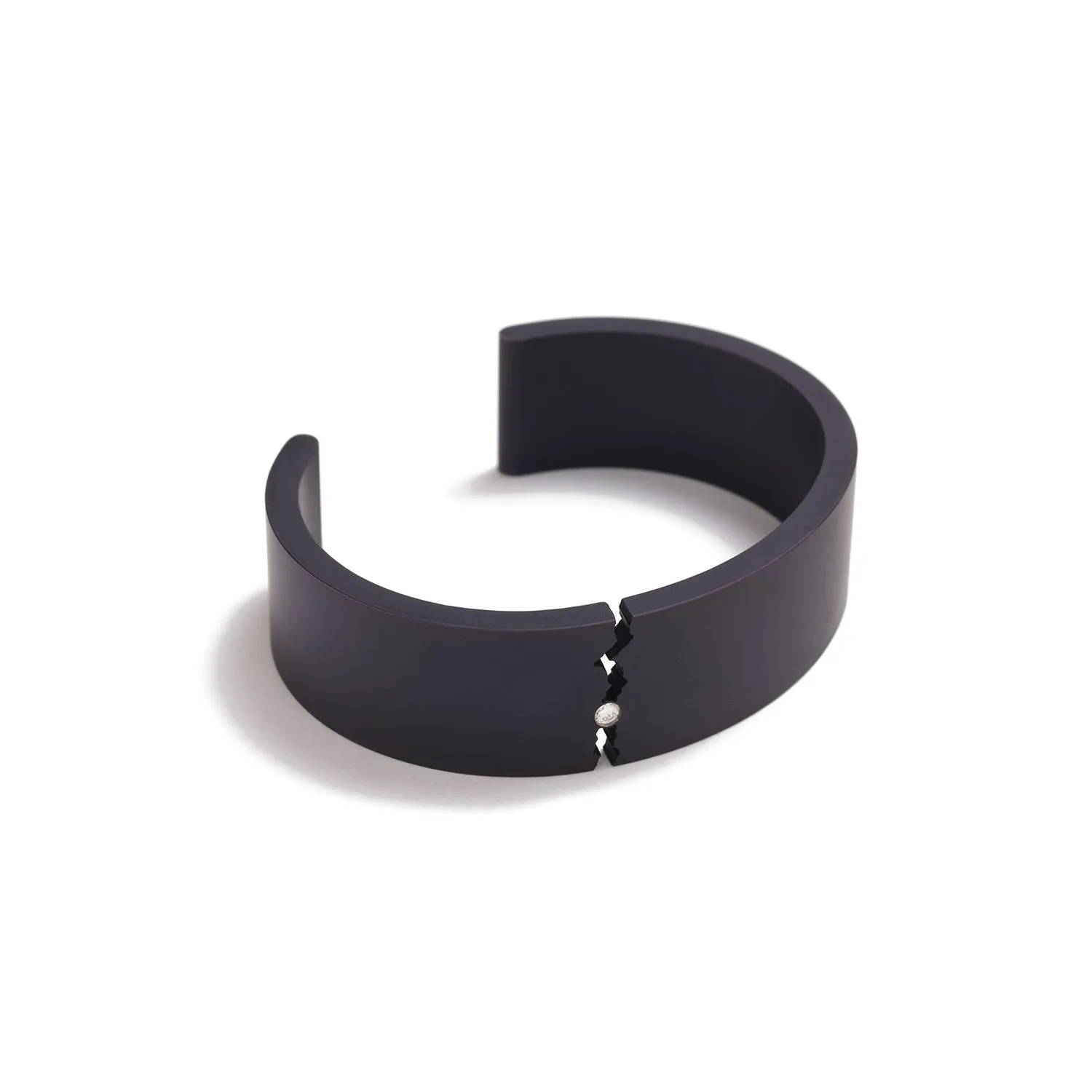 Rectangular Crackle Bracelet with White Diamond ~ 20mm
