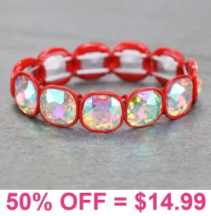 Red Bling Bling stretch bracelet
