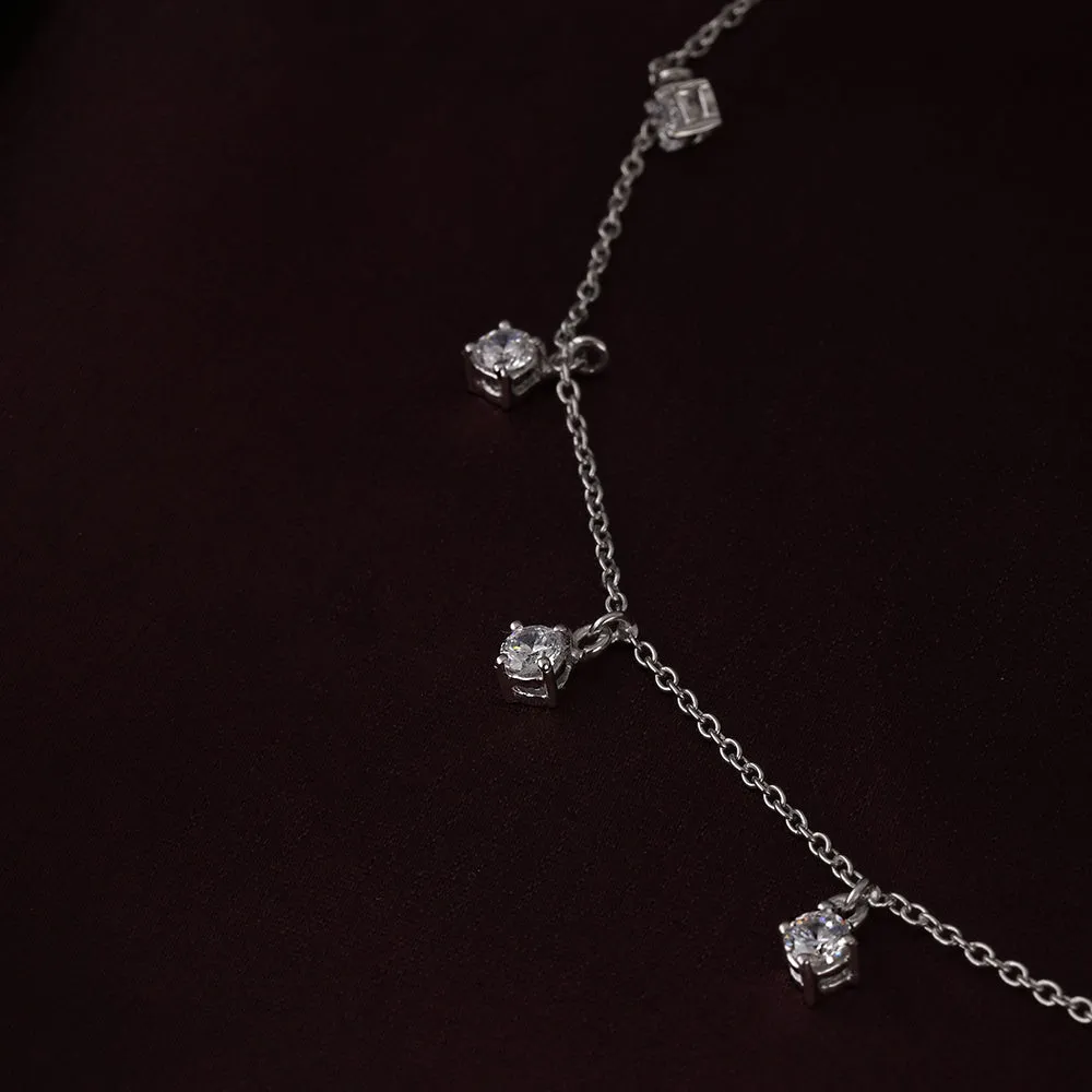 Regal Diamond Anklet in 92.5 Sterling Silver