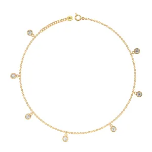 Regal Diamond Anklet in 92.5 Sterling Silver