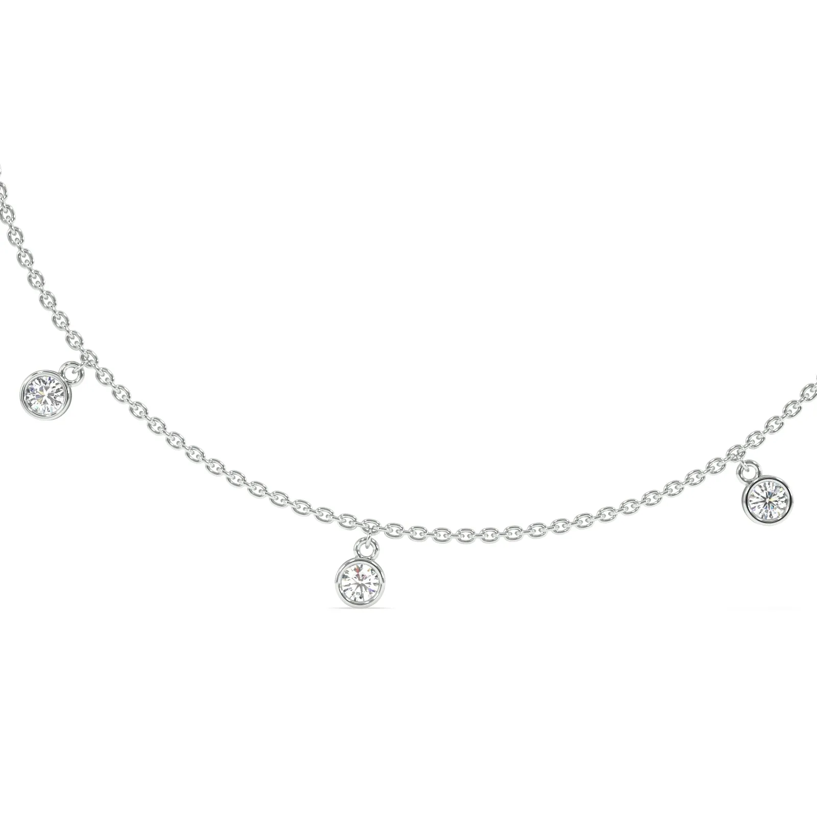 Regal Diamond Anklet in 92.5 Sterling Silver