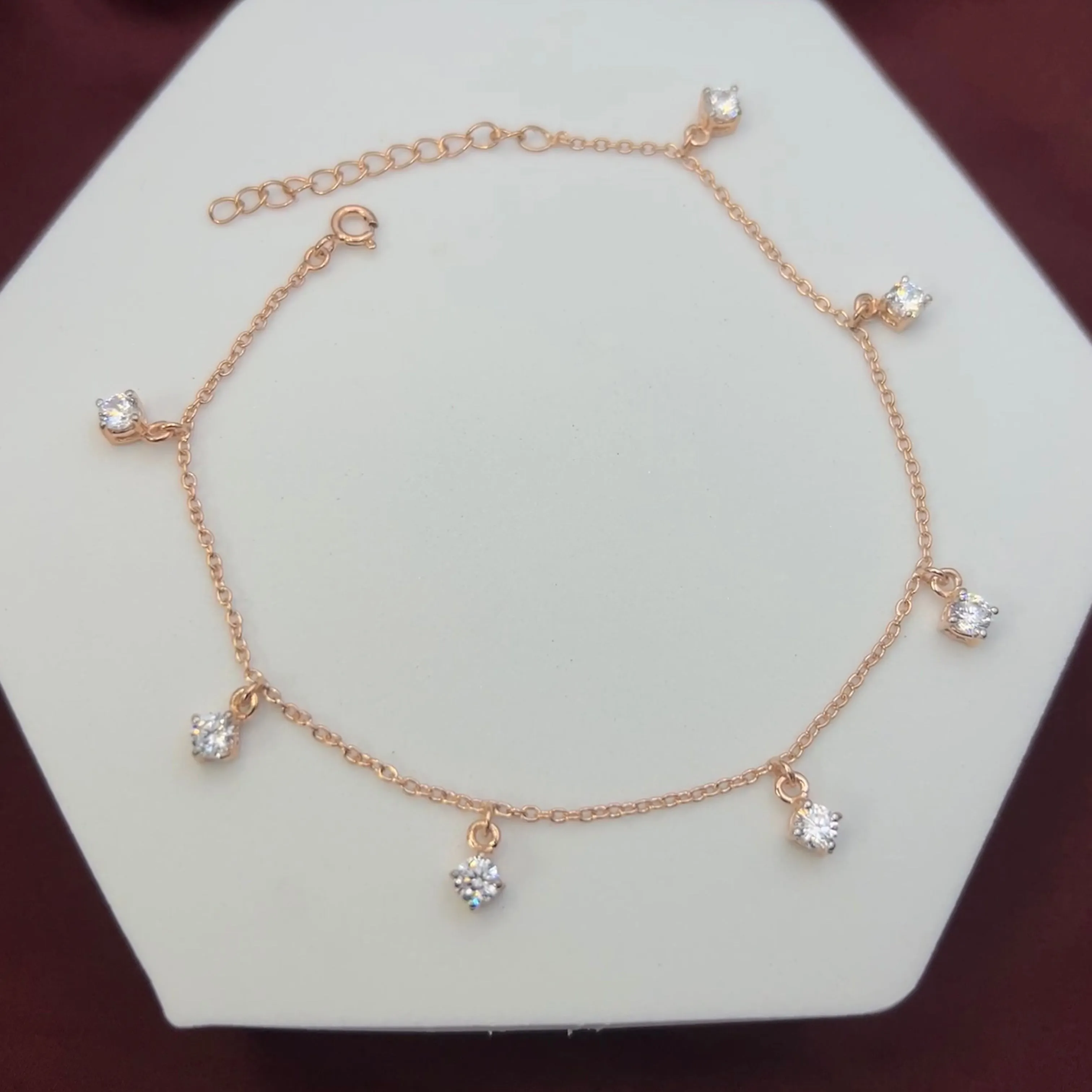 Regal Diamond Anklet in 92.5 Sterling Silver
