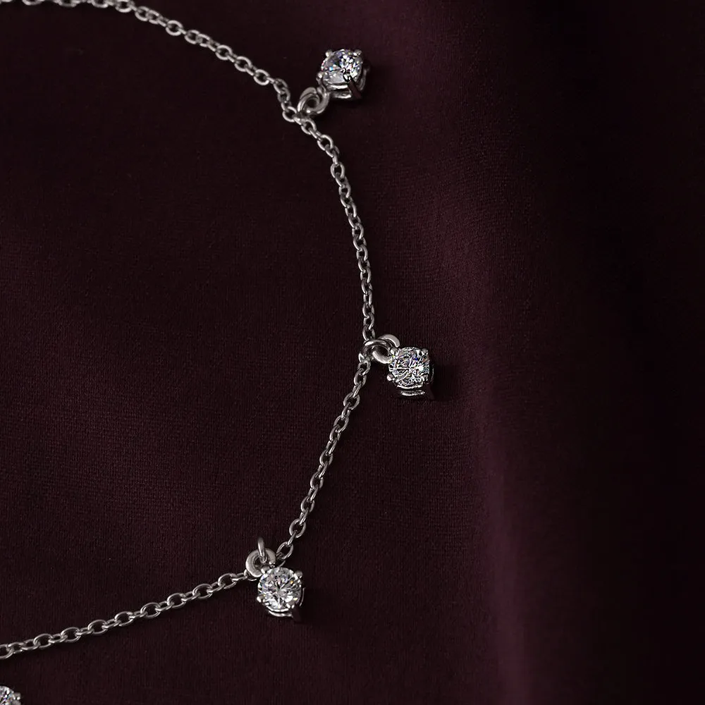 Regal Diamond Anklet in 92.5 Sterling Silver