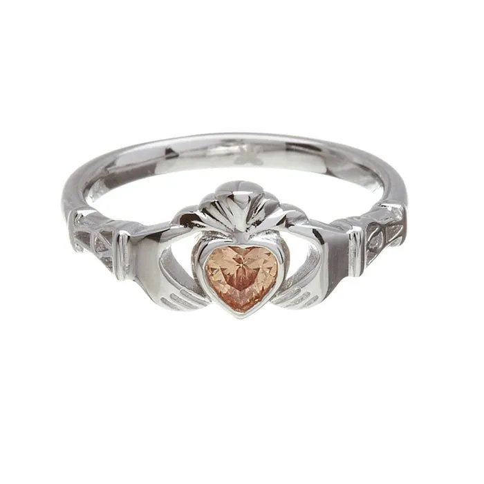 Retired NOVEMBER Birthstone Silver Claddagh Ring LS-BSRV2-11