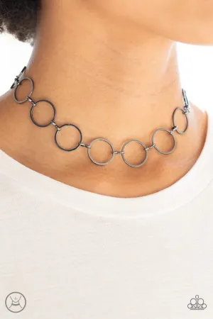 Retro Metro Black Paparazzi Choker Necklace