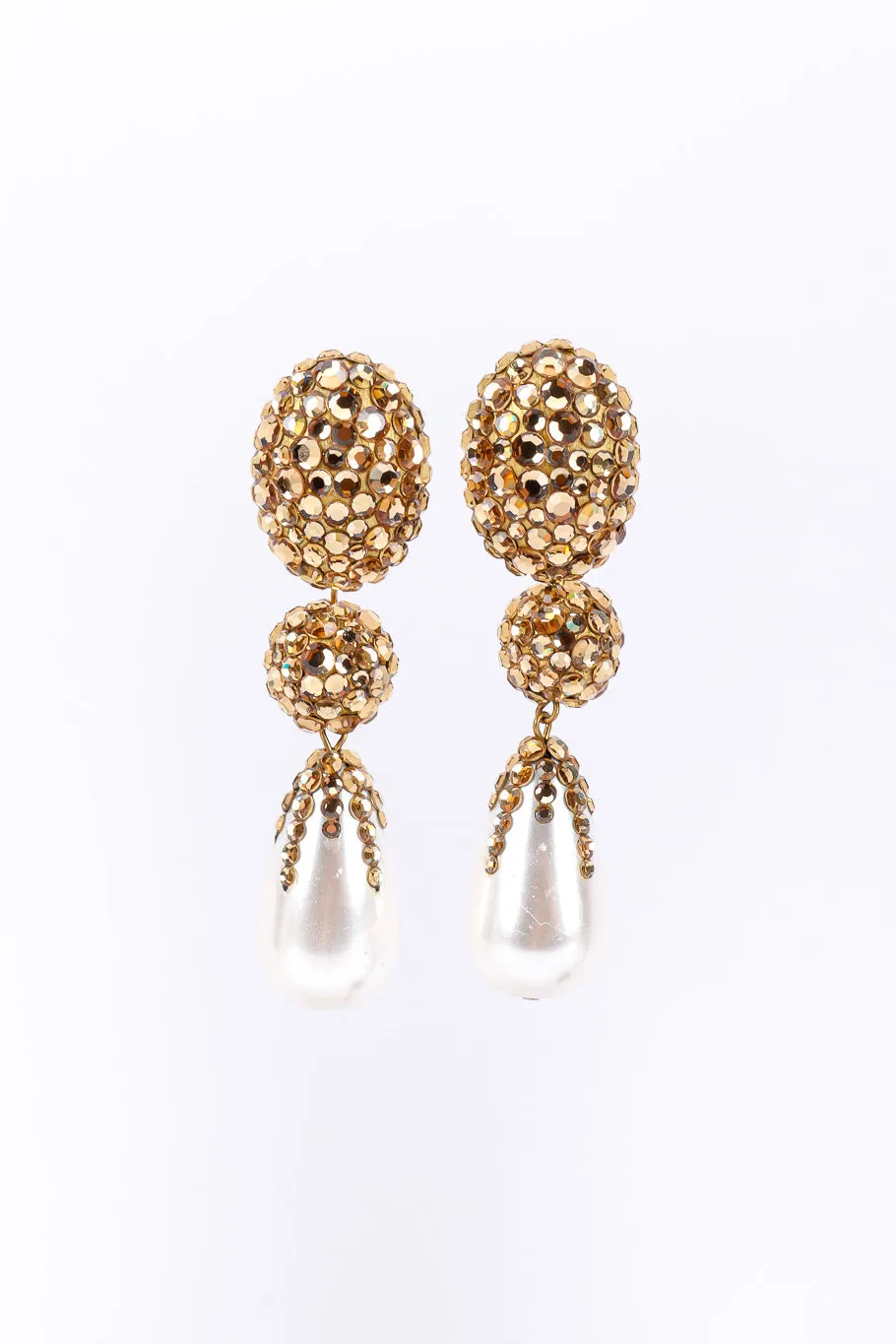 Rhinestone Pearl Drop Earrings