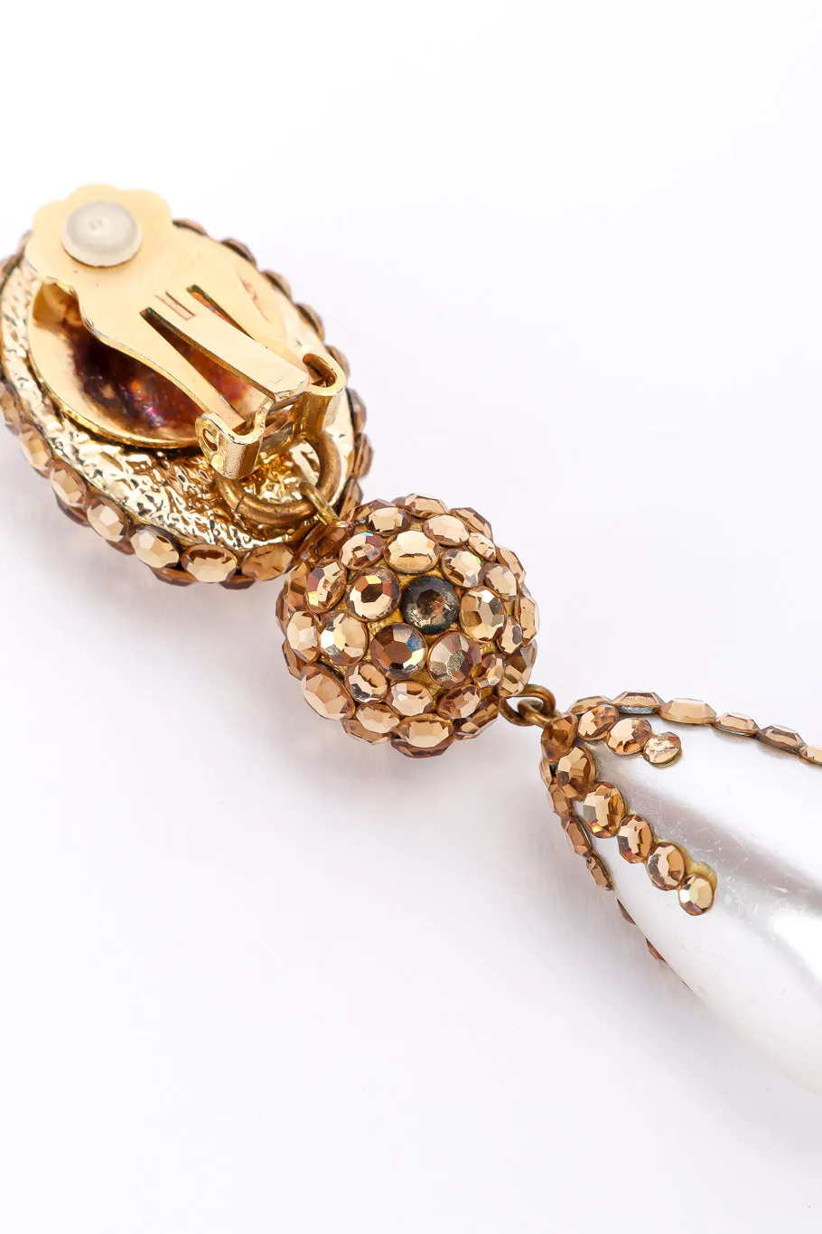 Rhinestone Pearl Drop Earrings