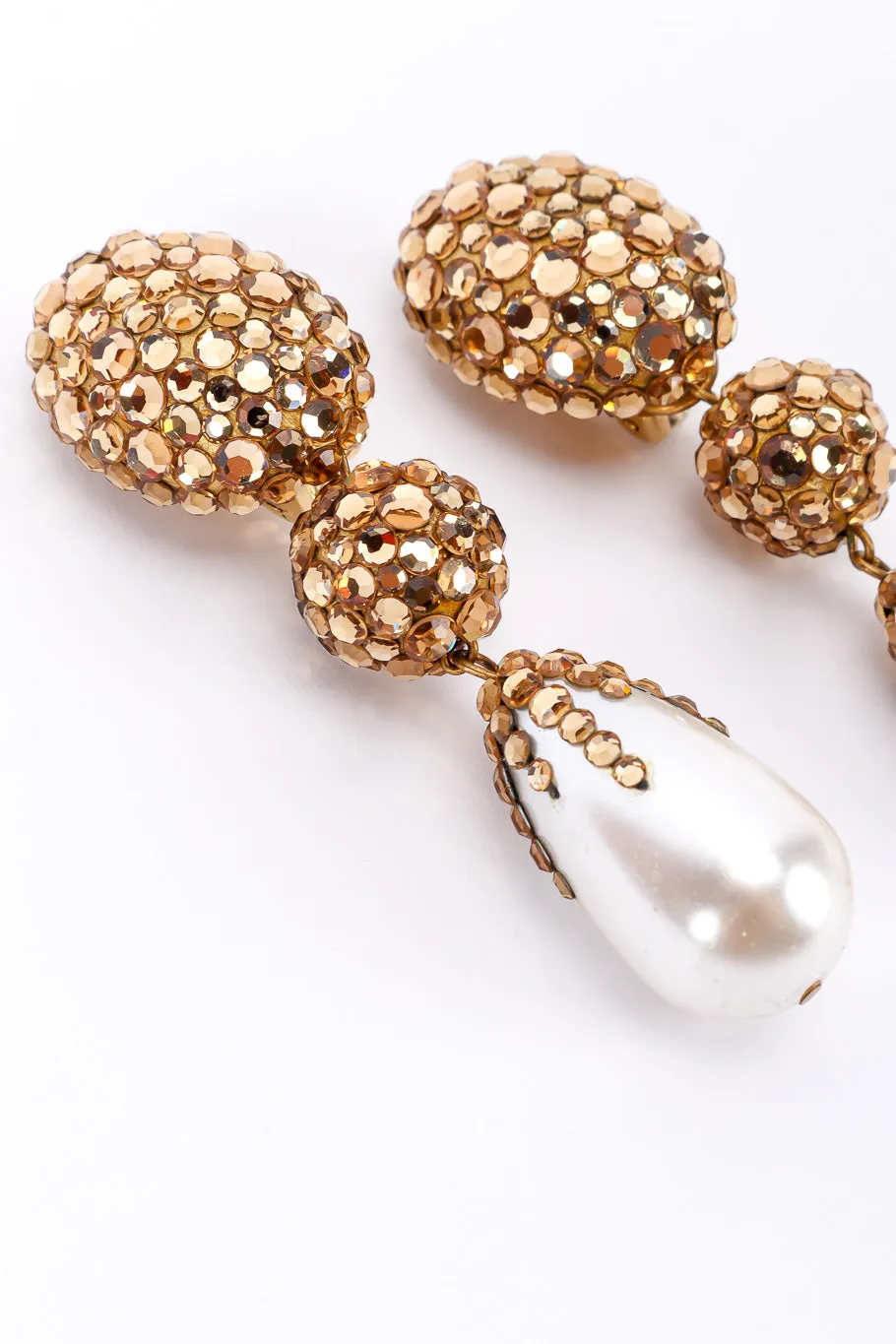 Rhinestone Pearl Drop Earrings