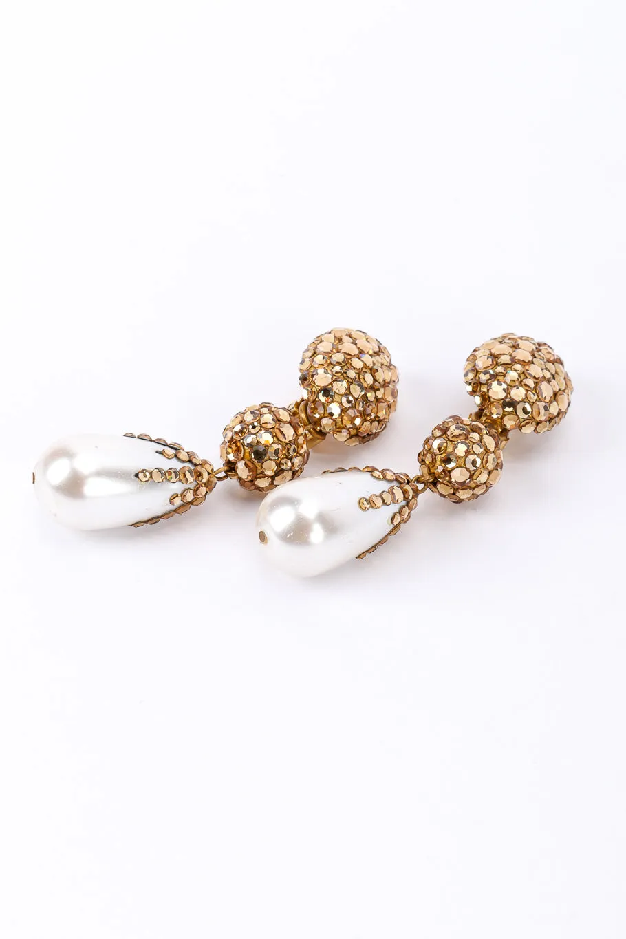 Rhinestone Pearl Drop Earrings