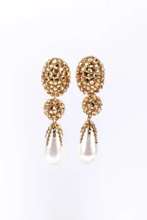 Rhinestone Pearl Drop Earrings