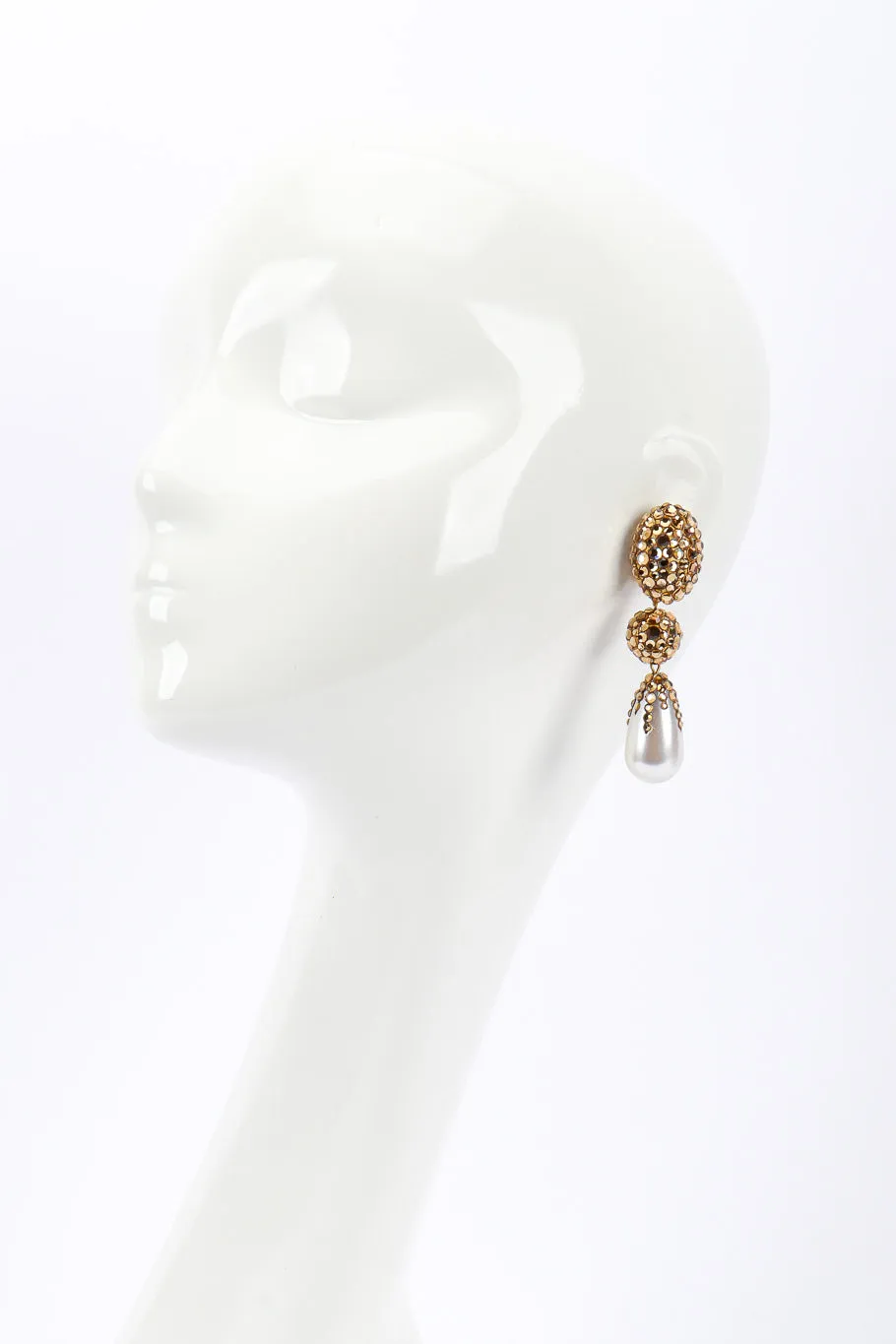 Rhinestone Pearl Drop Earrings