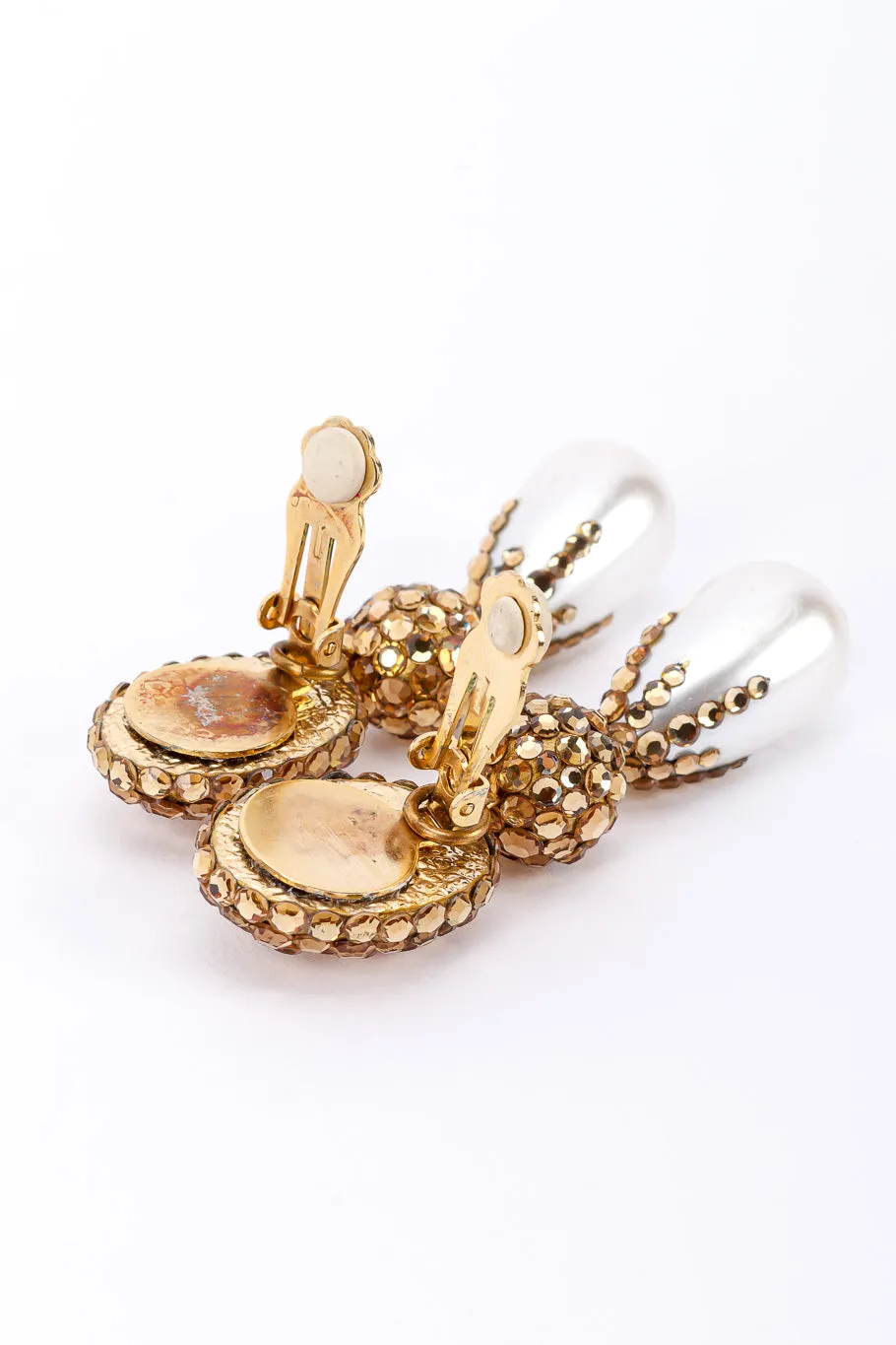Rhinestone Pearl Drop Earrings
