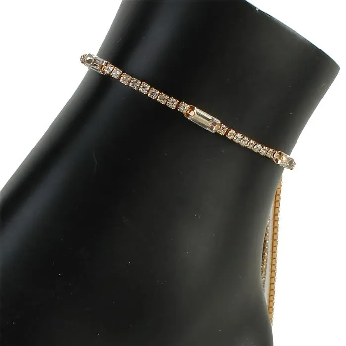 Rhinestone Slider Anklet