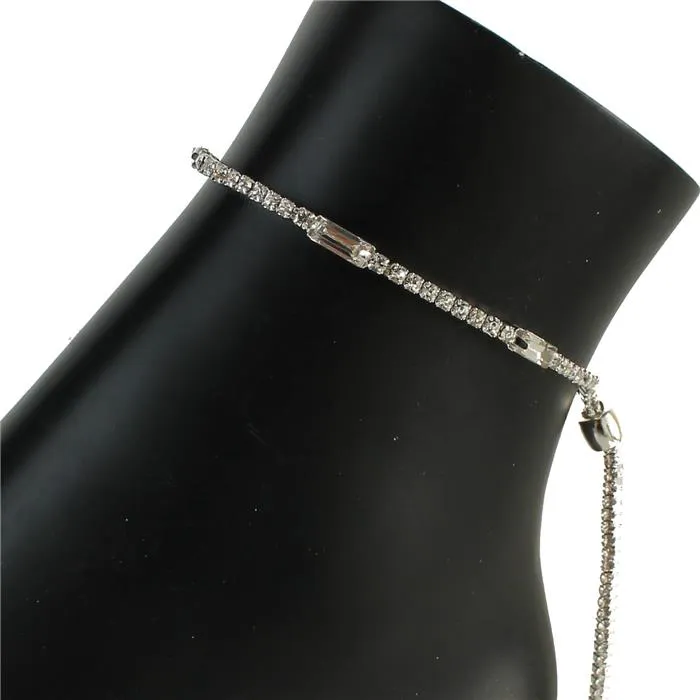Rhinestone Slider Anklet