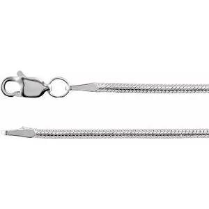 Rhodium-Plated Sterling Silver 1.5 mm Solid Snake 20" Chain