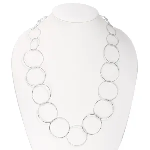 RHODIUM ROUND LINK NECKLACE #SWKK-6670 RHO