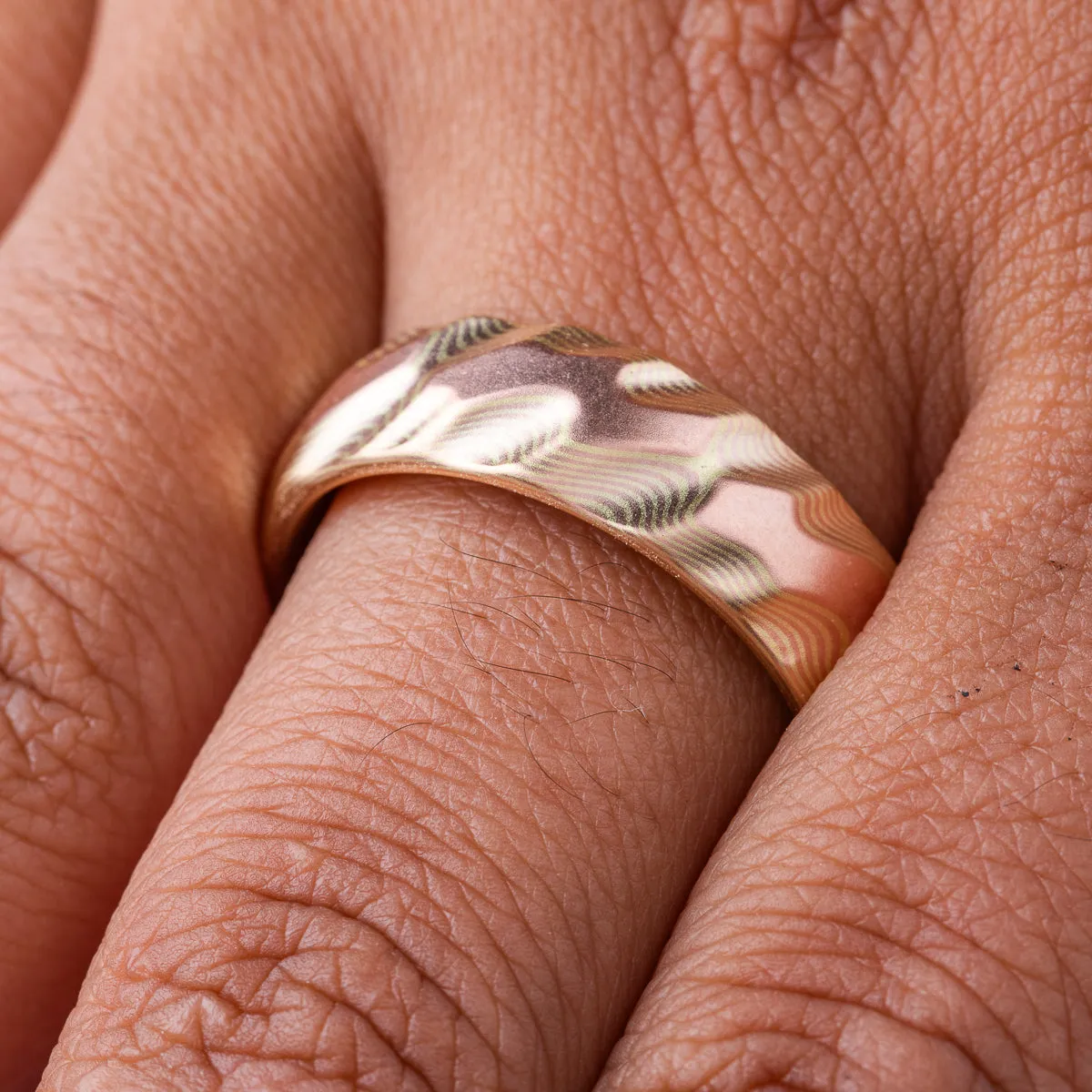 Rippling Gold Mokume Gane Band