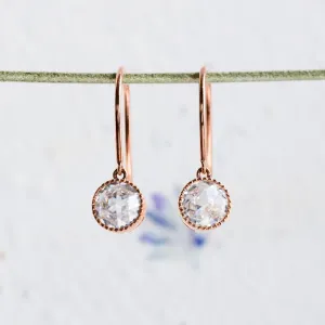 Rosalind | Rose Cut Moissanite Hook Earrings