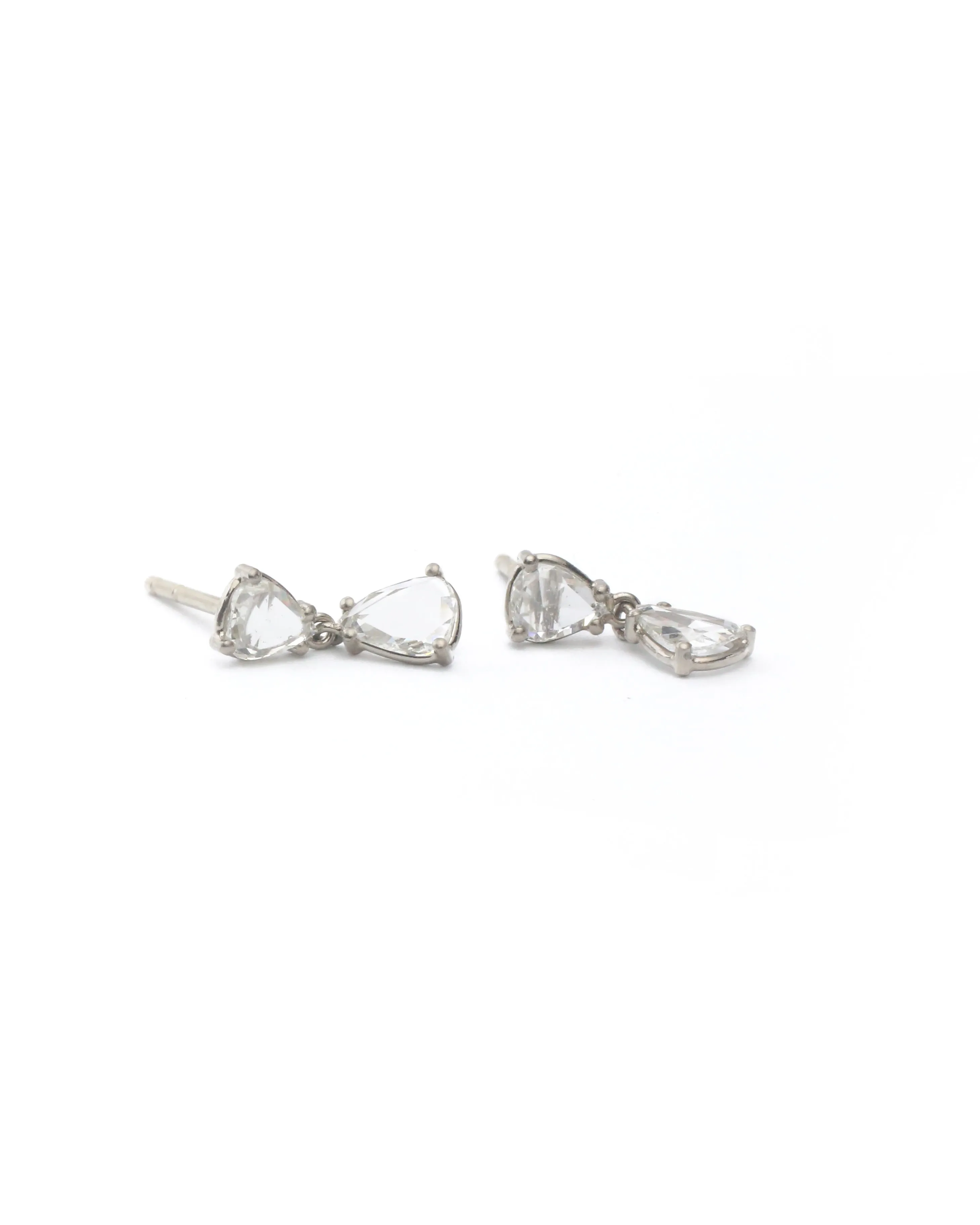 rose cut diamond drop earrings