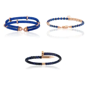 Rose Gold and Blue Bracelets Gift Idea for him