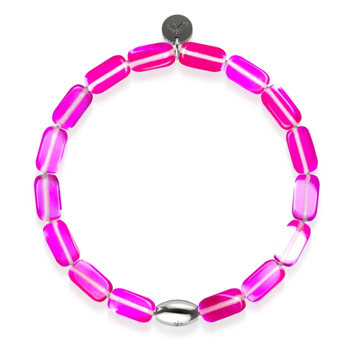 Rosette Nebula | .925 Sterling Silver | Galaxy Glass Pebble Bracelet